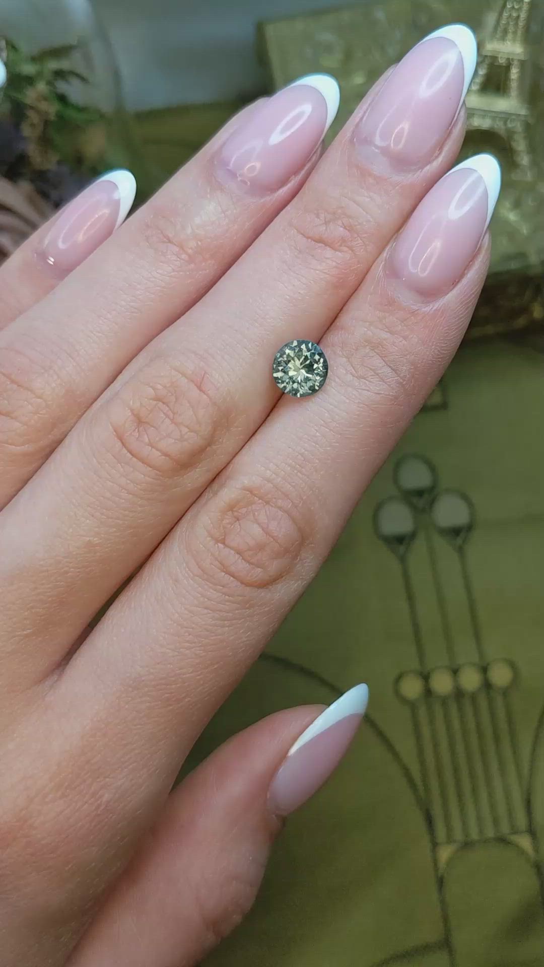 1.99 Ct. Bluish Green Sapphire from Montana Size Video