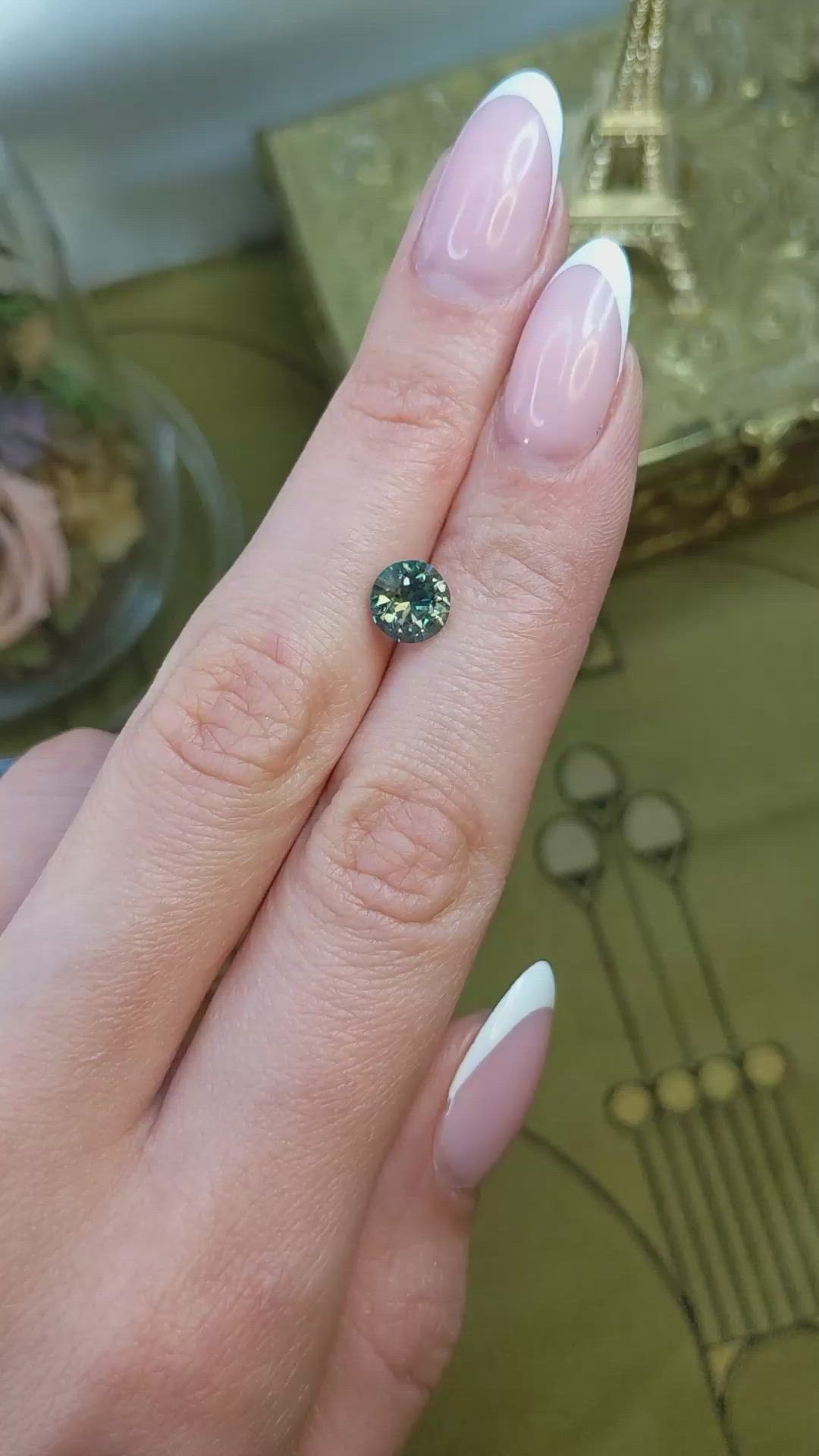 1.99 Ct. Bluish Green Sapphire from Montana Size Video
