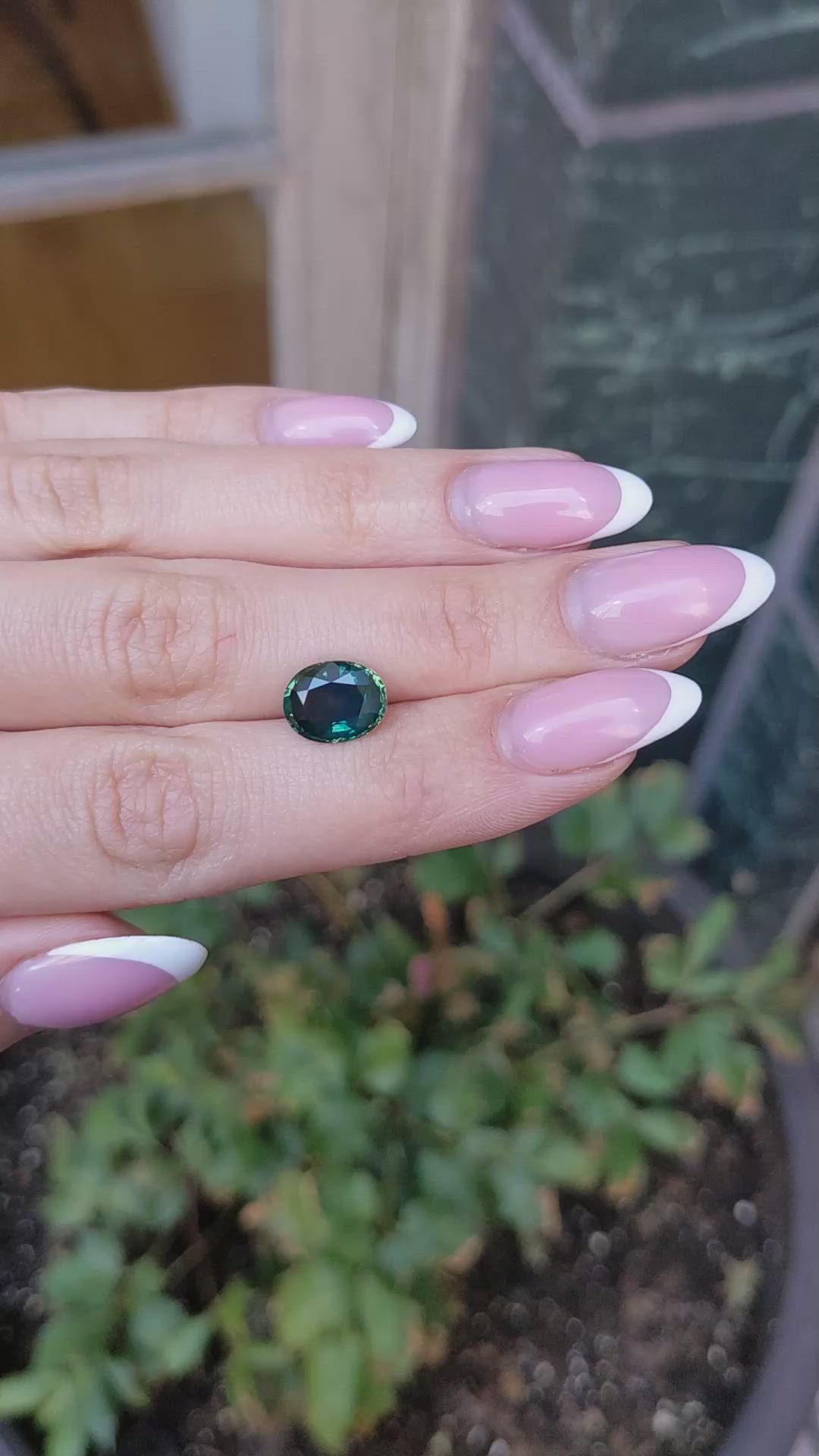 4.12 Ct. Bluish Green Sapphire from Montana Size Video