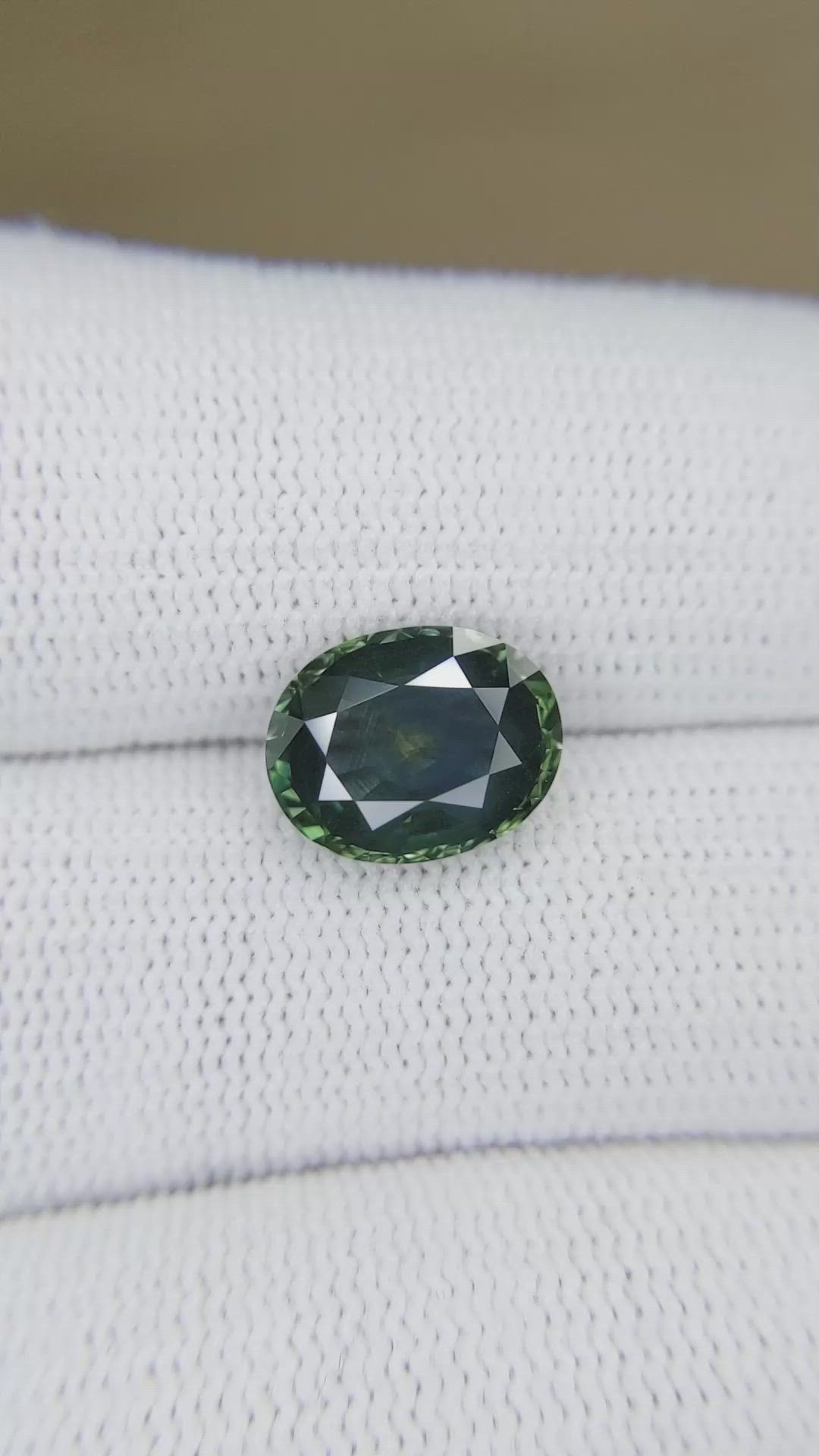 4.12 Ct. Bluish Green Sapphire from Montana Size Video