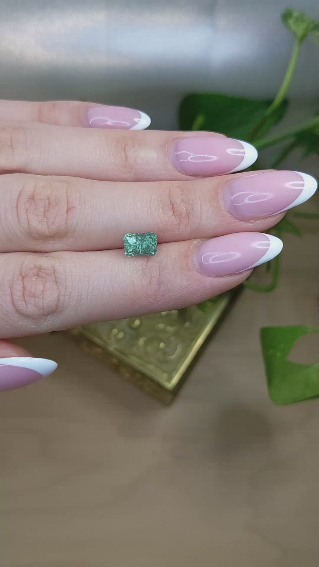 2.43 Ct. Green Sapphire from Montana Size Video