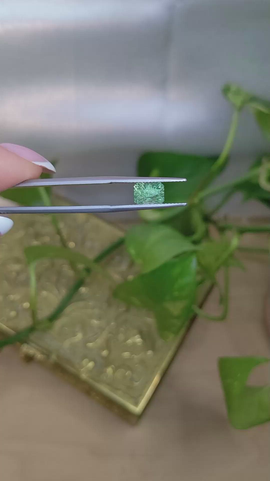 2.43 Ct. Green Sapphire from Montana Size Video