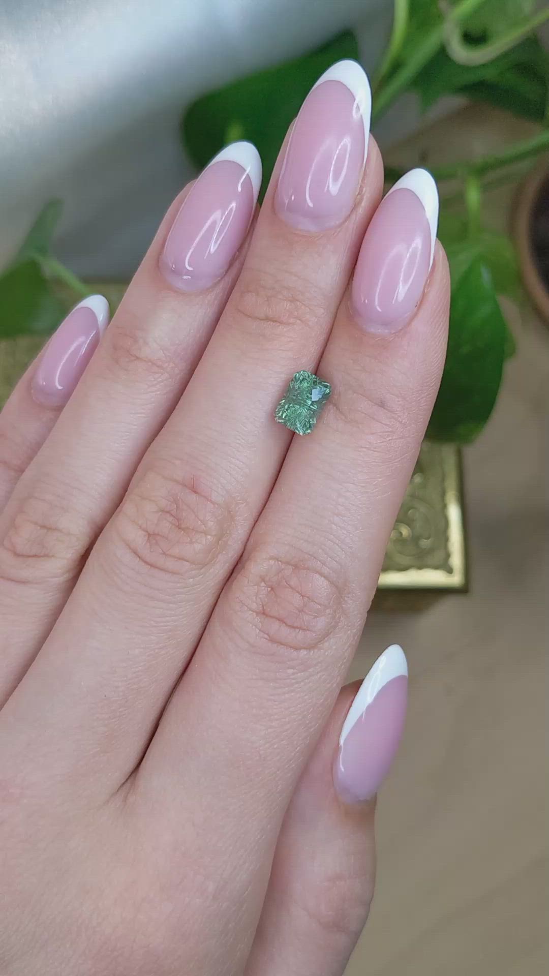 2.43 Ct. Green Sapphire from Montana Size Video