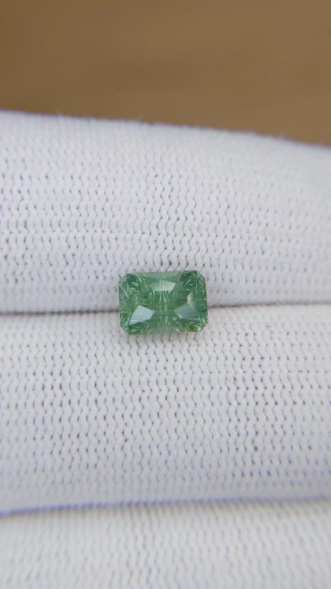 2.43 Ct. Green Sapphire from Montana Size Video