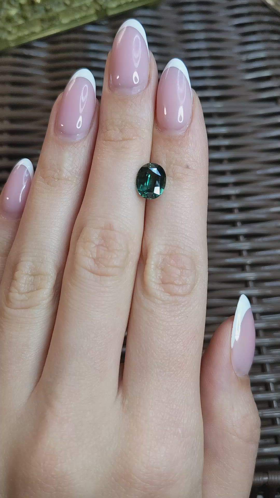 3.01 Ct. Bluish Green Sapphire from Madagascar Size Video
