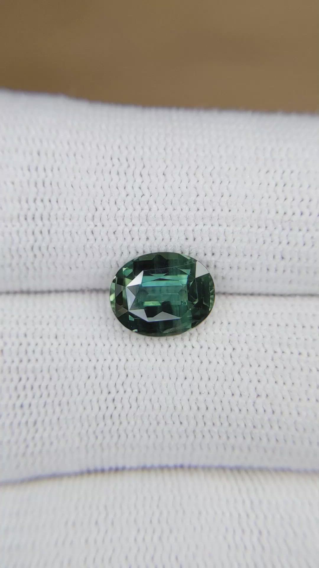 3.01 Ct. Bluish Green Sapphire from Madagascar Size Video
