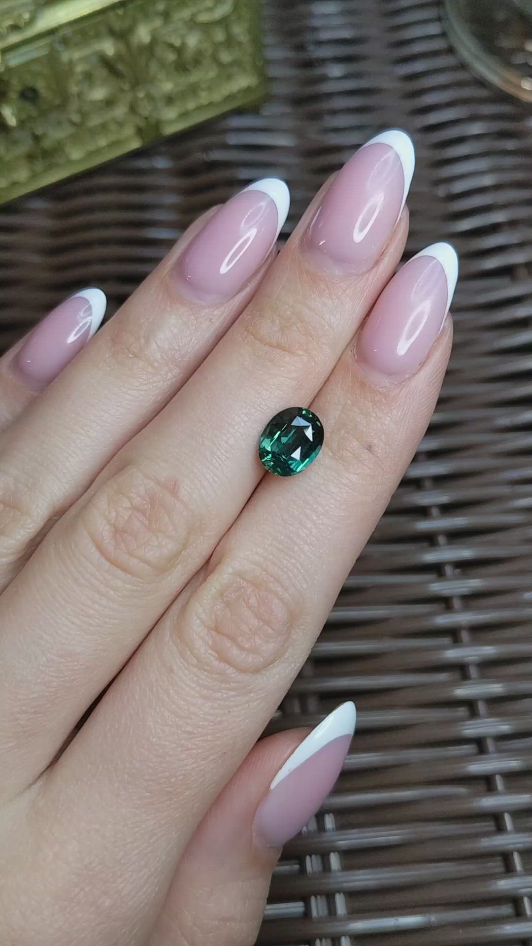 3.01 Ct. Bluish Green Sapphire from Madagascar Size Video