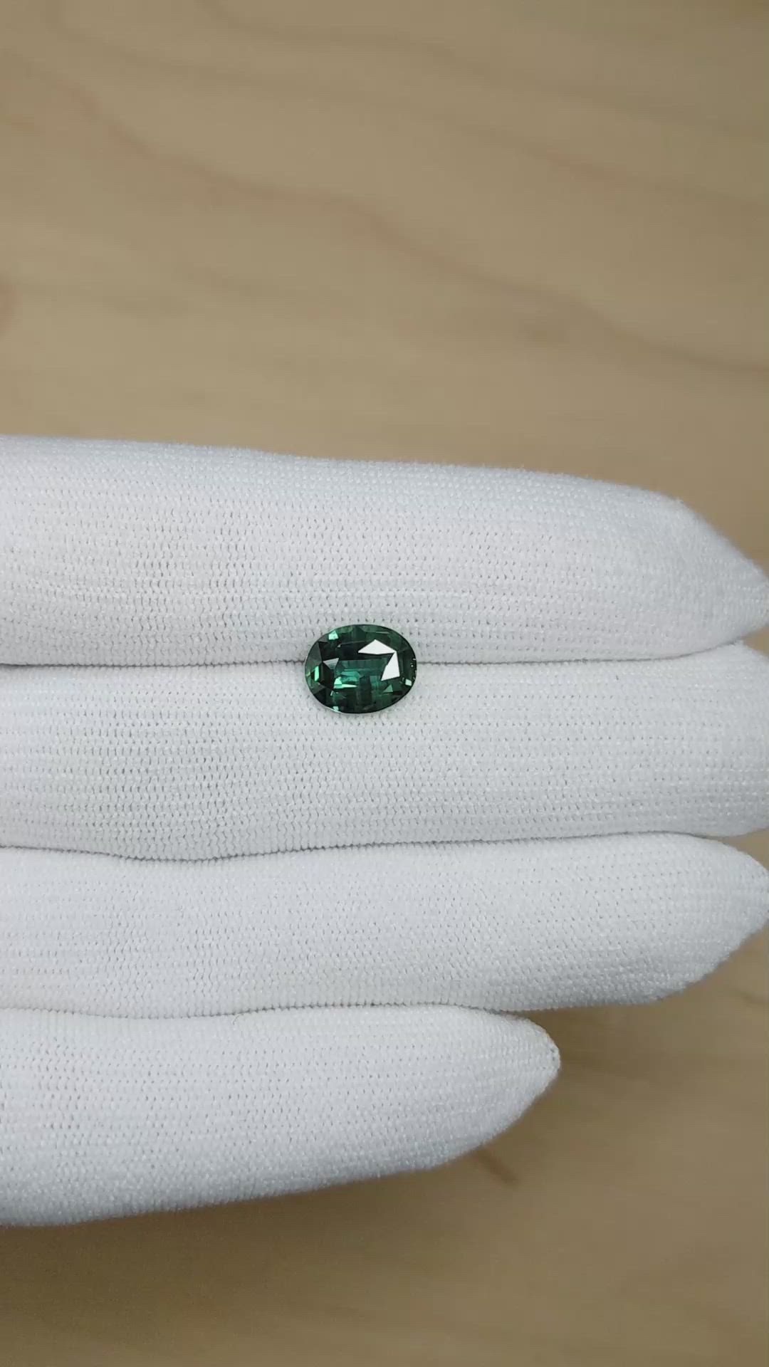 3.01 Ct. Bluish Green Sapphire from Madagascar Size Video