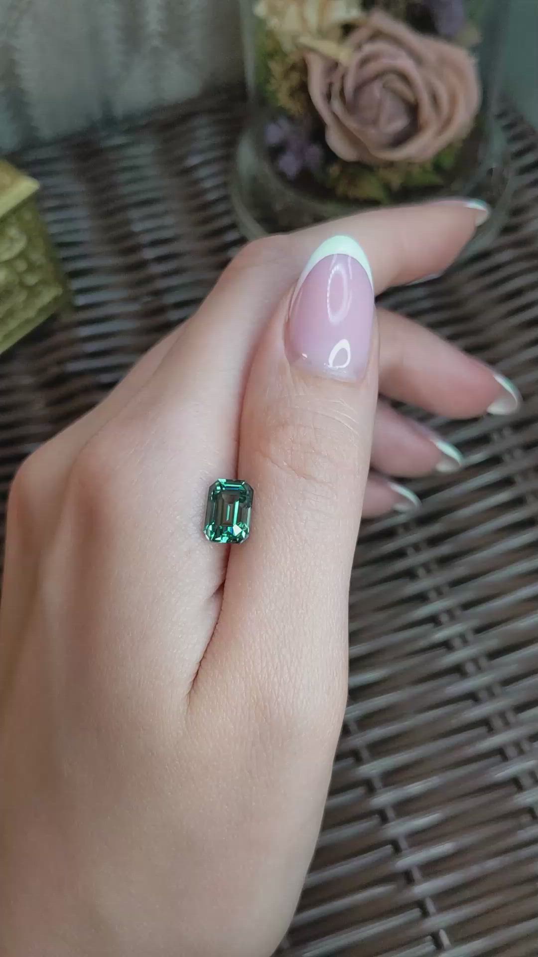 4.05 Ct. Bluish Green Sapphire from Madagascar Size Video