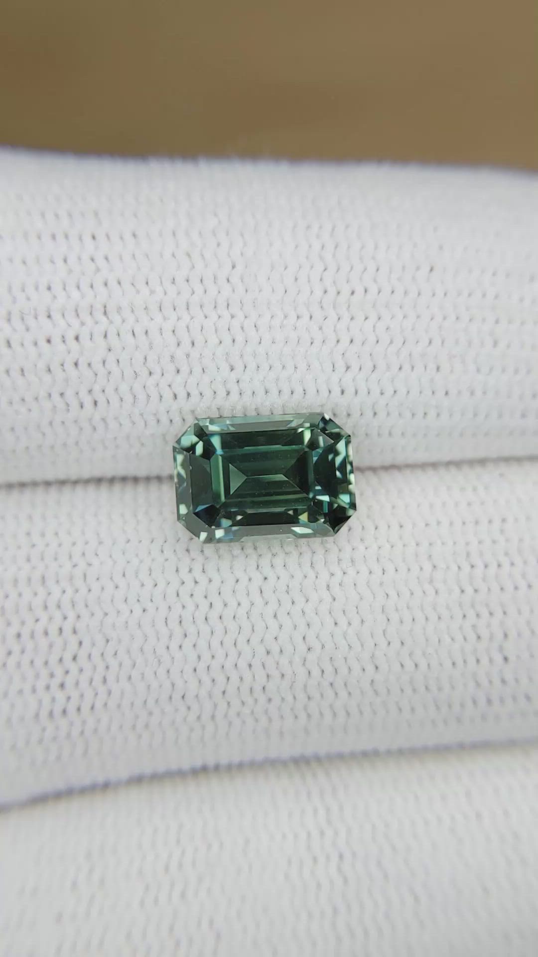4.05 Ct. Bluish Green Sapphire from Madagascar Size Video
