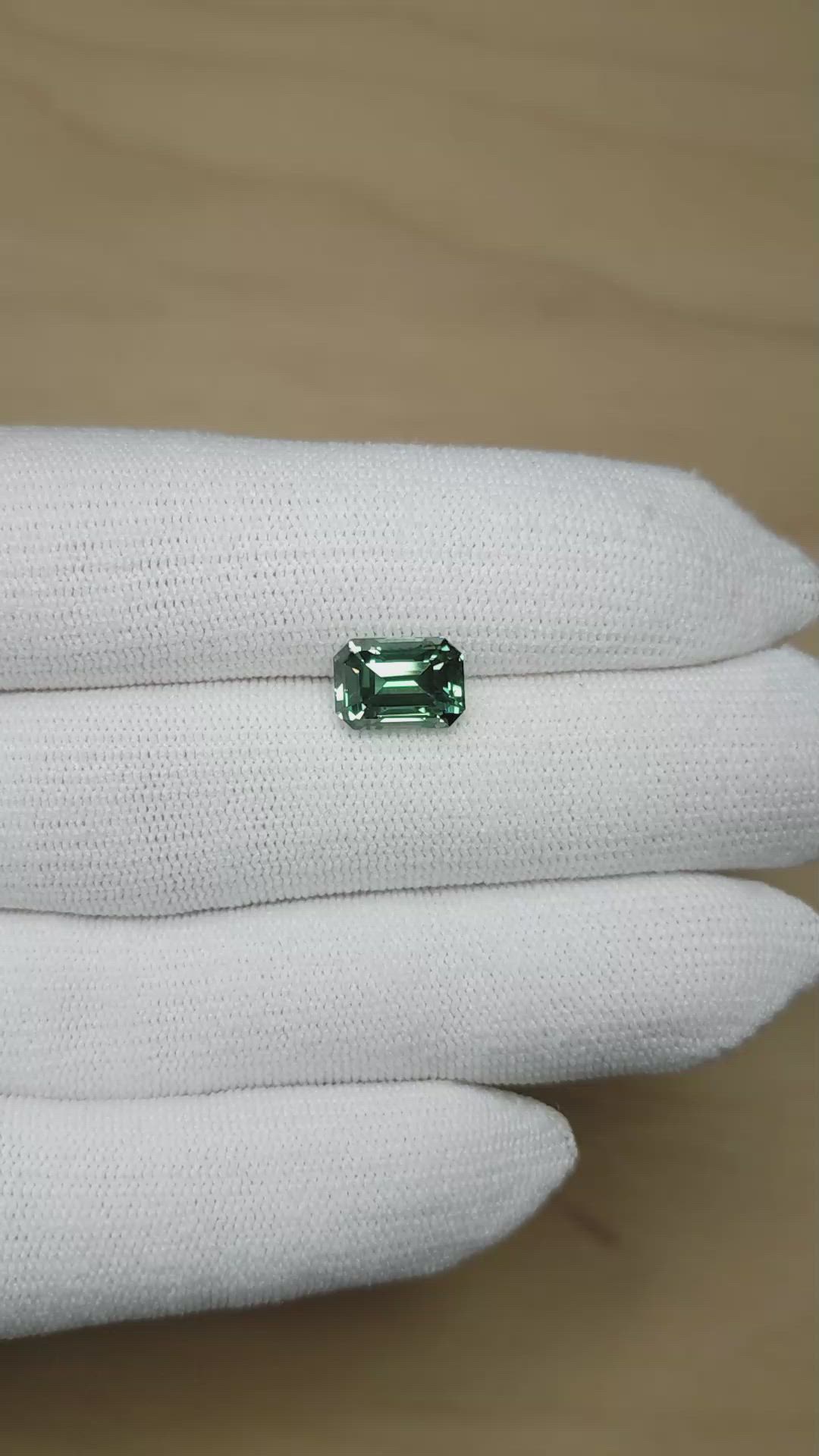 4.05 Ct. Bluish Green Sapphire from Madagascar Size Video