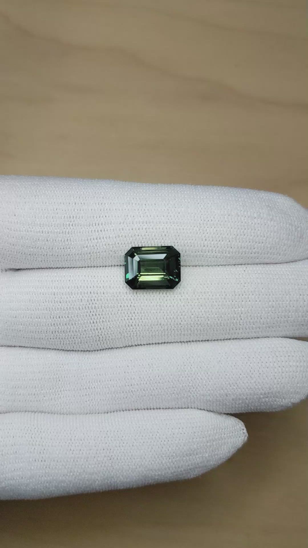 7.01 Ct. Green Sapphire from Madagascar Size Video