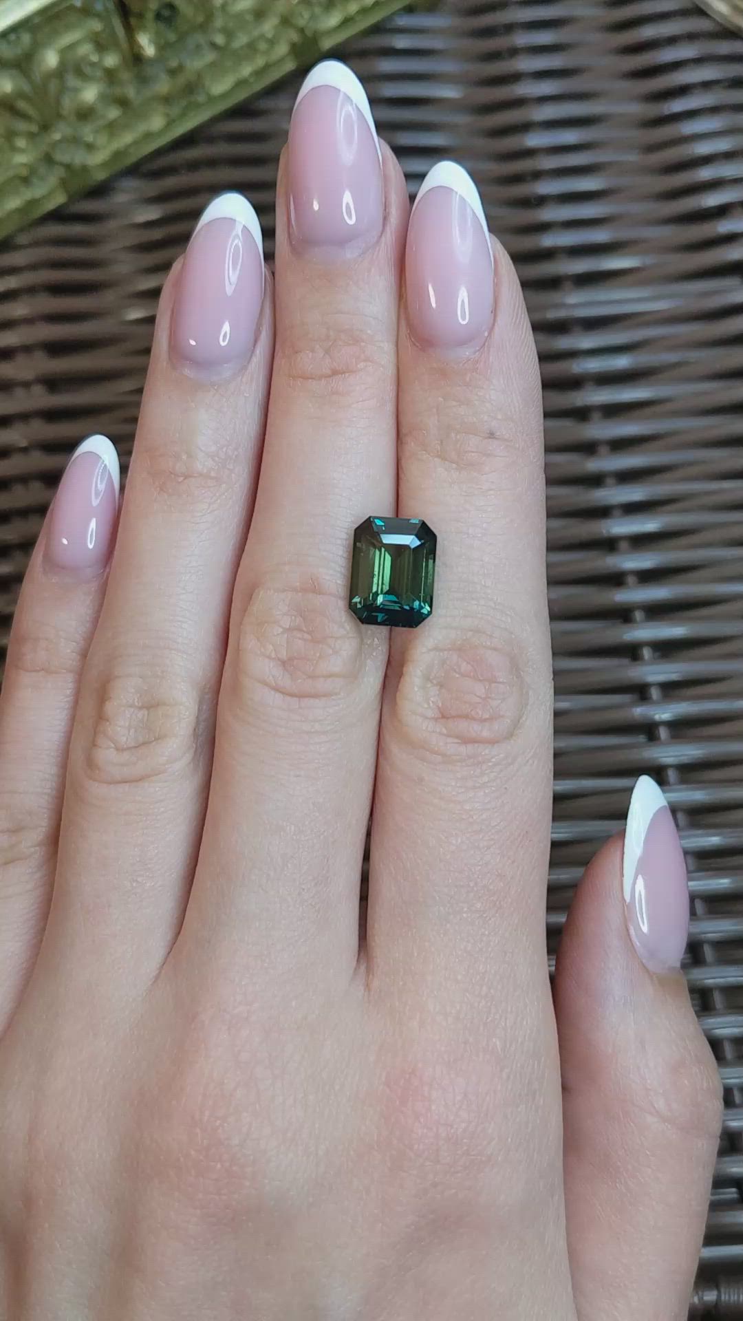 7.01 Ct. Green Sapphire from Madagascar Size Video