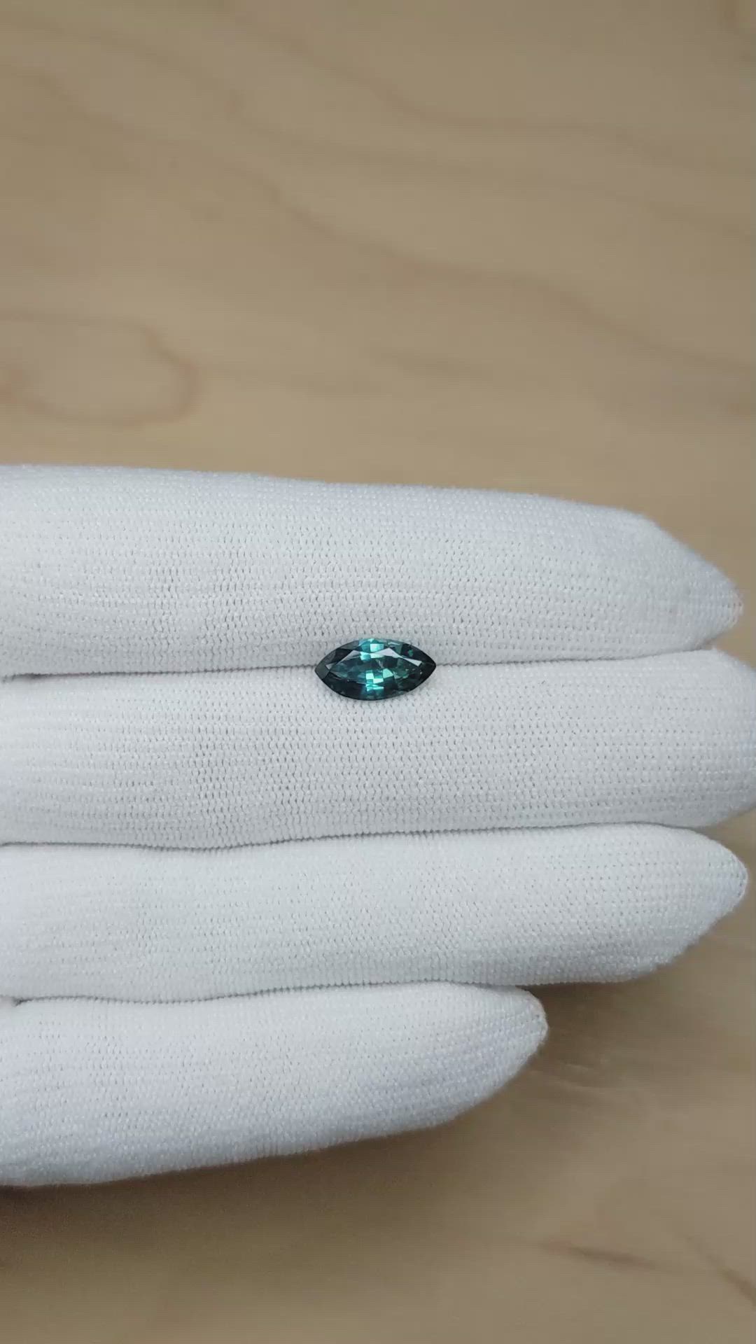 2.11 Ct. Greenish Blue Sapphire from Madagascar Size Video