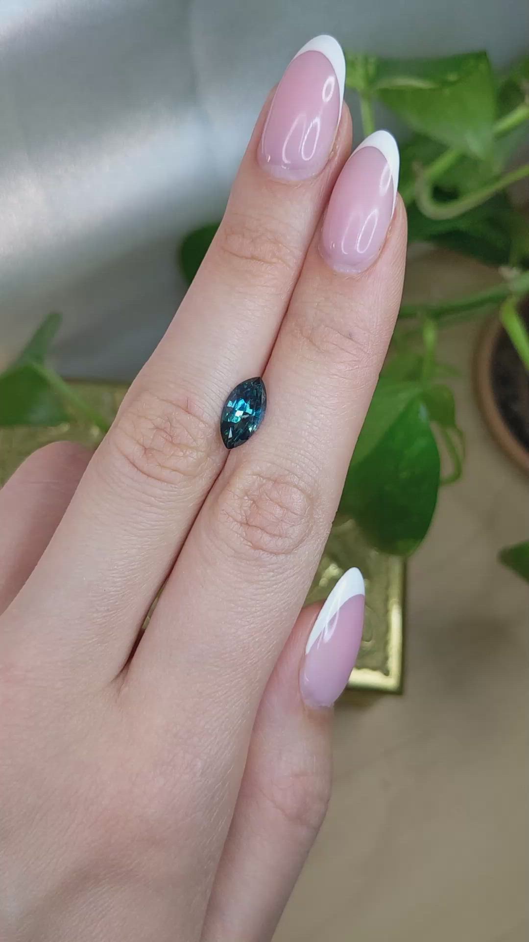 2.11 Ct. Greenish Blue Sapphire from Madagascar Size Video