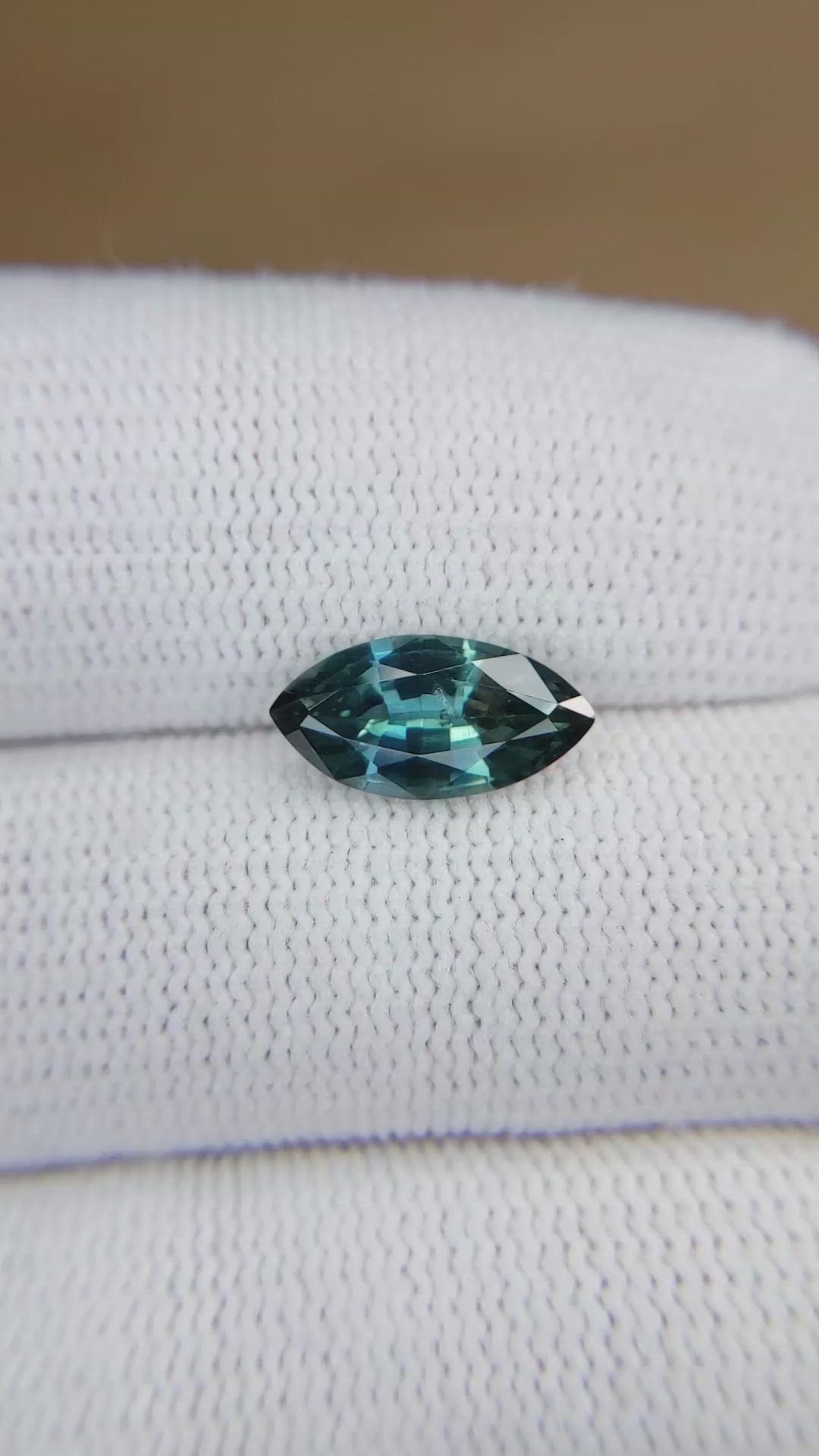 2.11 Ct. Greenish Blue Sapphire from Madagascar Size Video