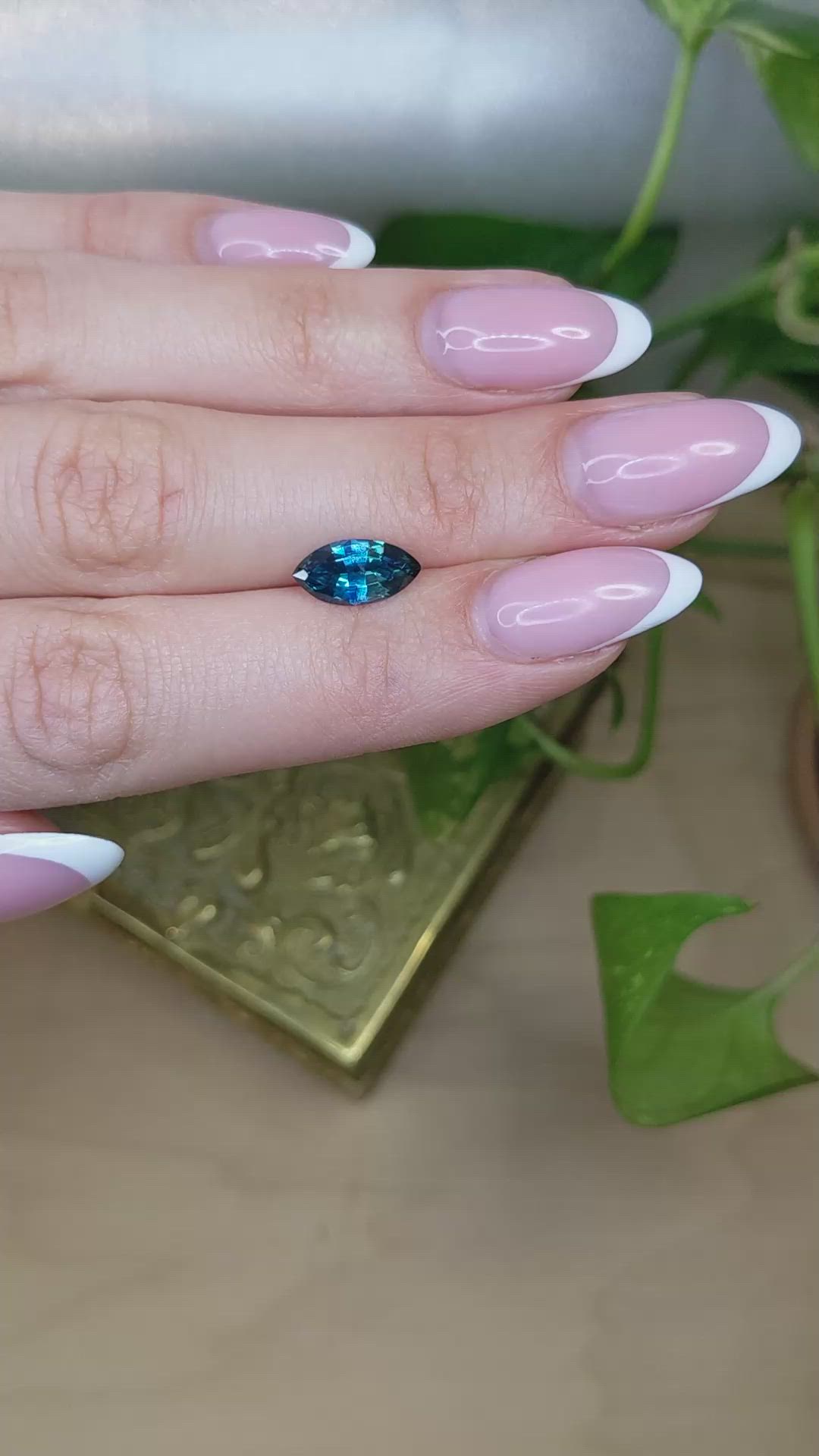 2.11 Ct. Greenish Blue Sapphire from Madagascar Size Video