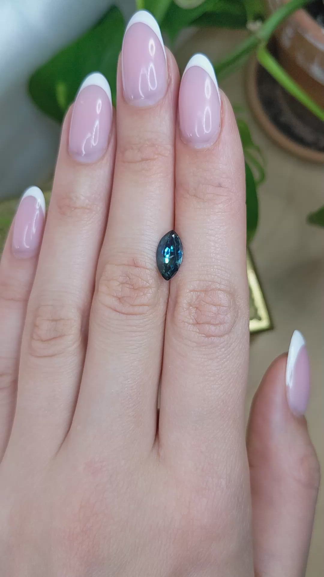 2.11 Ct. Greenish Blue Sapphire from Madagascar Size Video