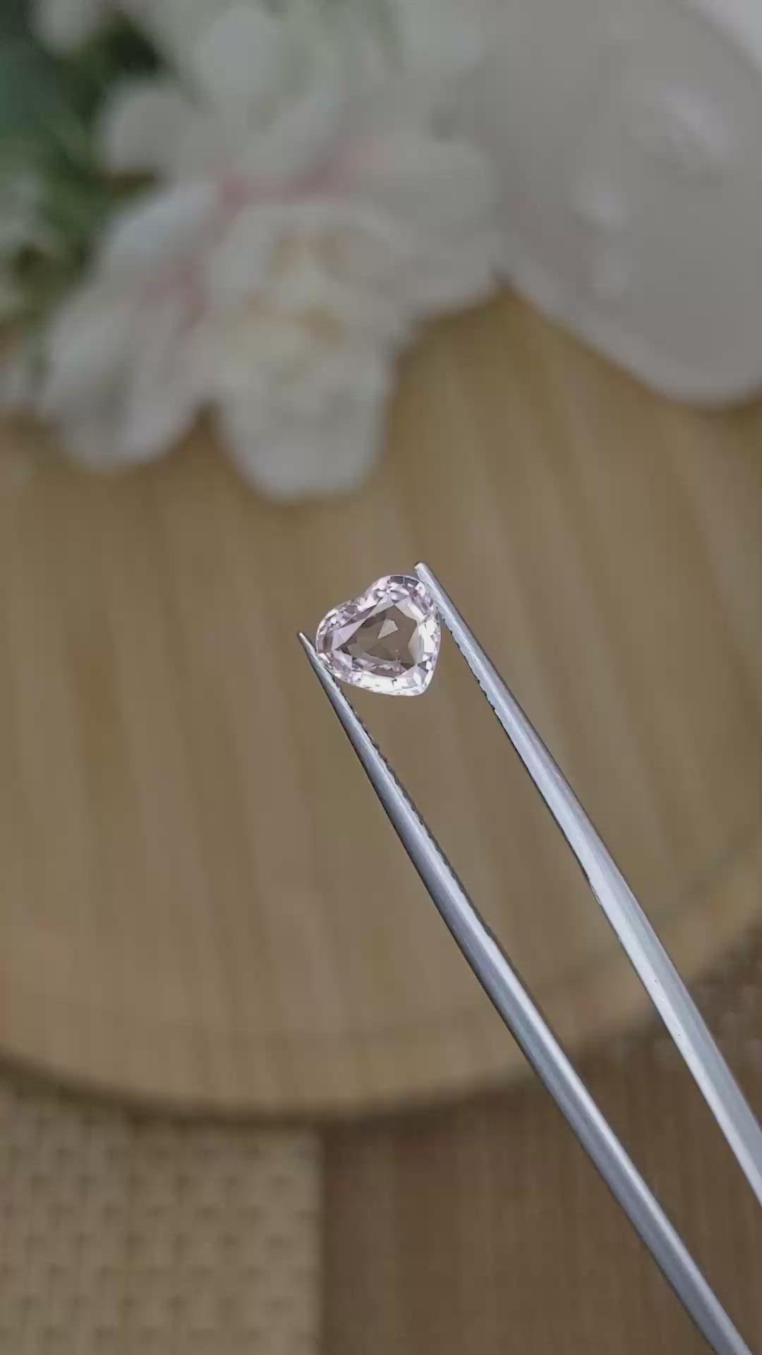 1.10 Ct. Peach Sapphire from Ceylon (Sri Lanka) Size Video