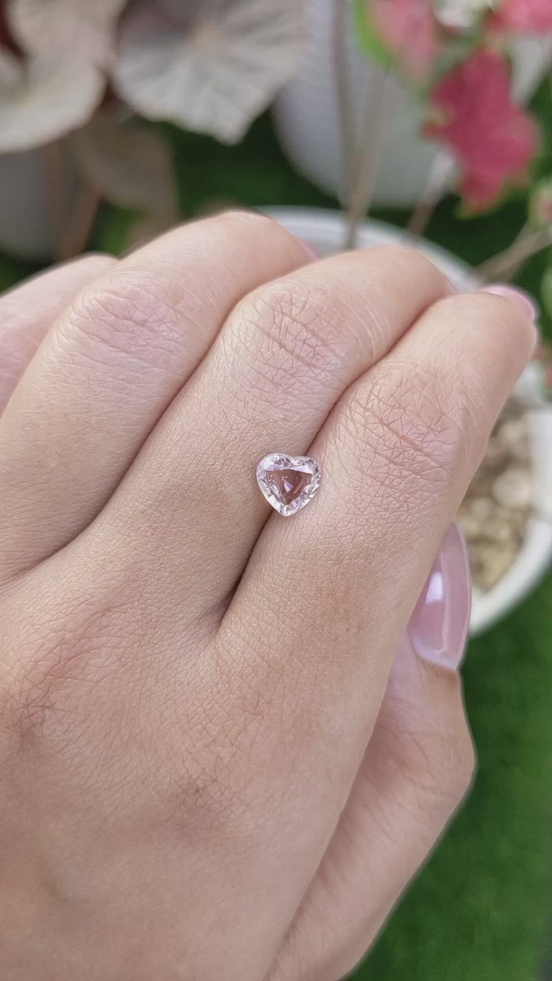 1.10 Ct. Peach Sapphire from Ceylon (Sri Lanka) Size Video
