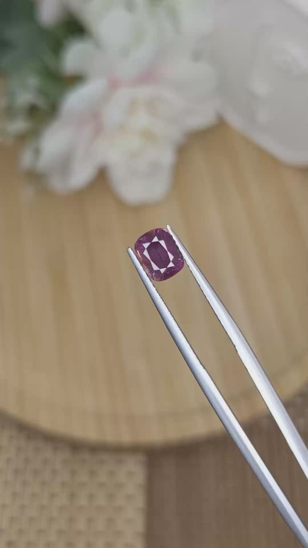 1.68 Ct. Purplish Pink Sapphire from Ceylon (Sri Lanka) Size Video