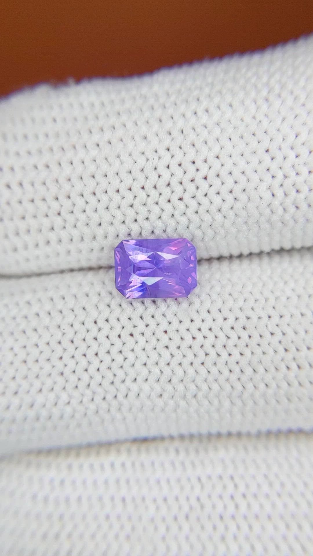 1.43 Ct. Pinkish Purple Sapphire from Ceylon (Sri Lanka) Size Video