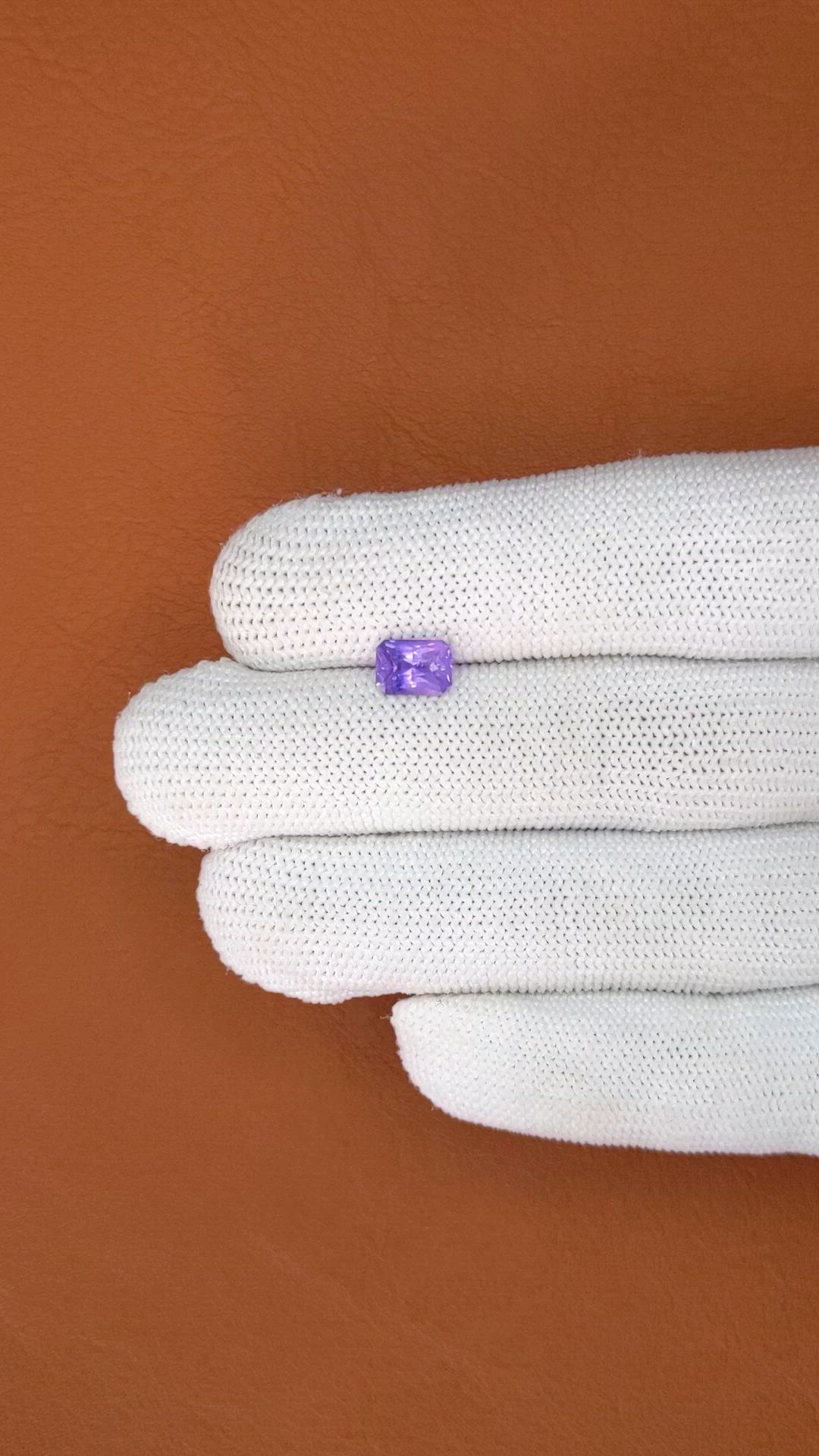 1.43 Ct. Pinkish Purple Sapphire from Ceylon (Sri Lanka) Size Video