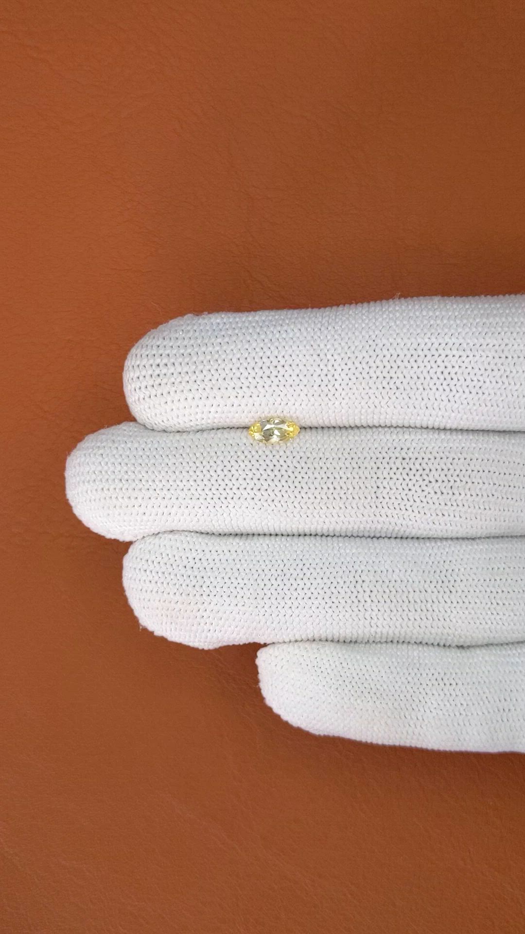 0.59 Ct. Yellow Sapphire from Ceylon (Sri Lanka) Size Video