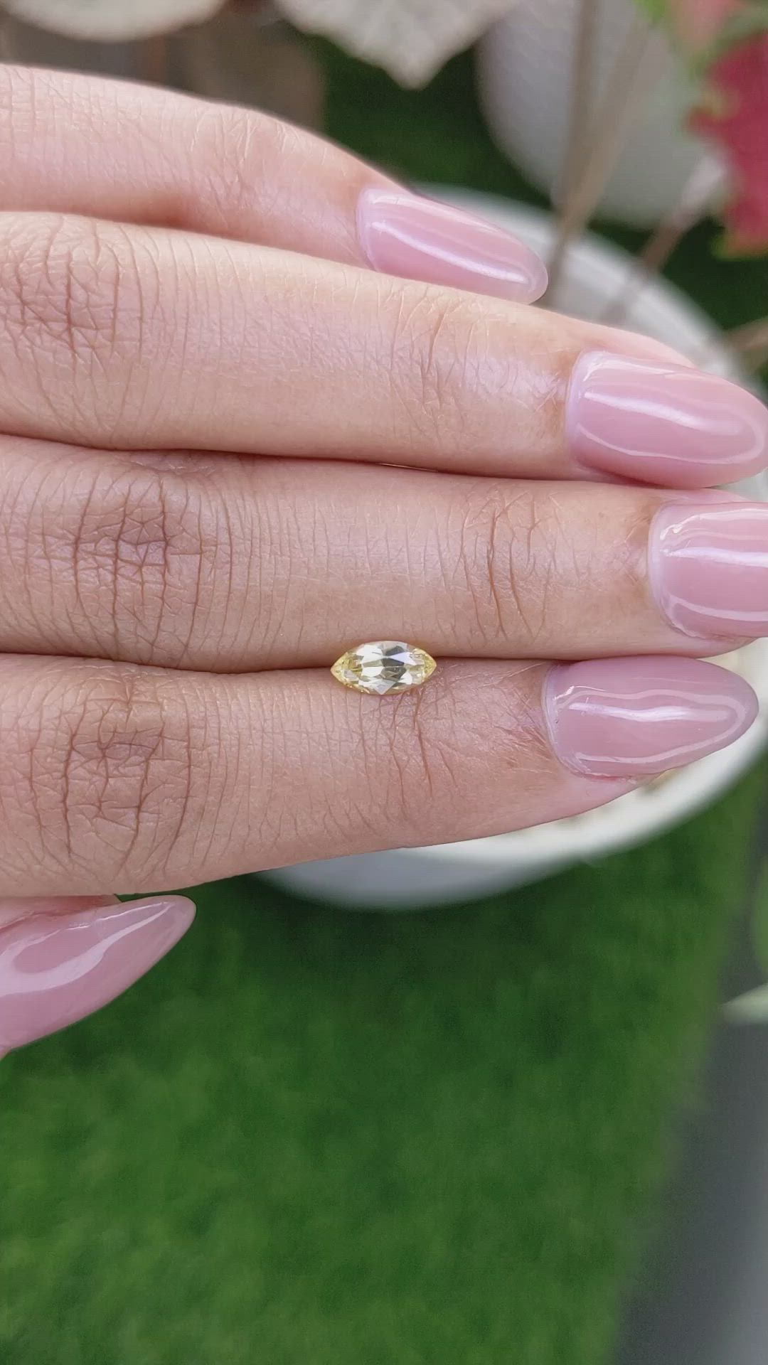0.59 Ct. Yellow Sapphire from Ceylon (Sri Lanka) Size Video