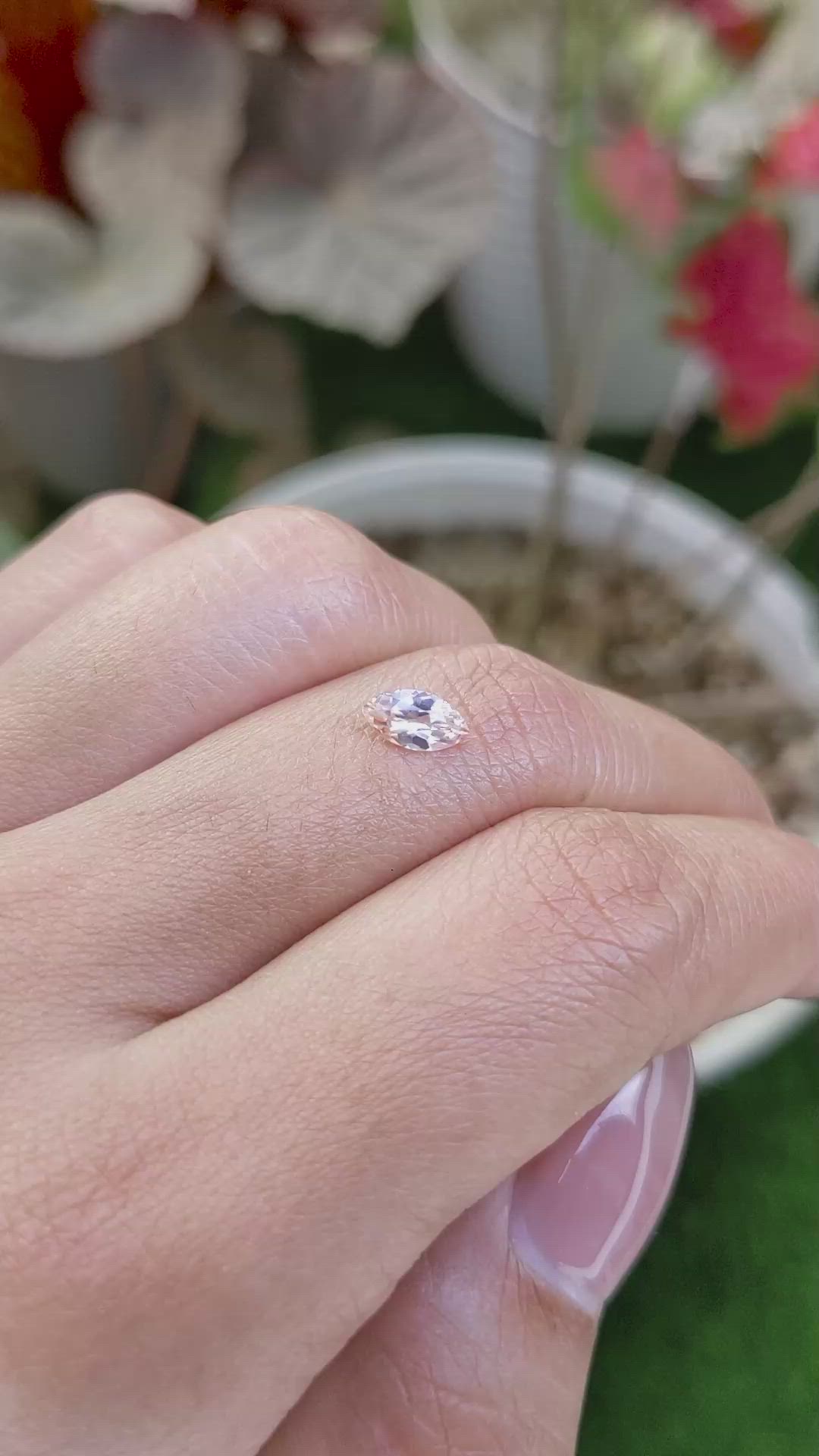 0.56 Ct. Padparadscha Sapphire from Ceylon (Sri Lanka) Size Video