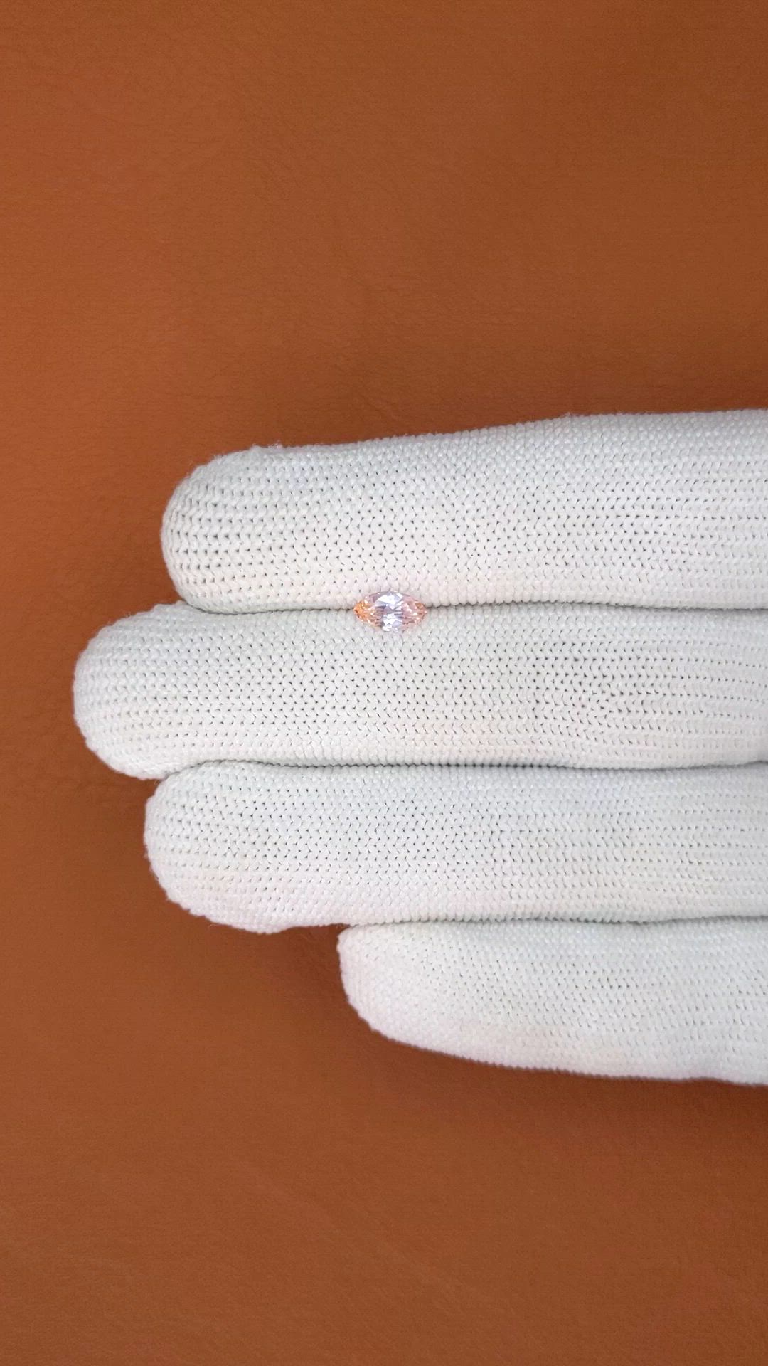 0.56 Ct. Padparadscha Sapphire from Ceylon (Sri Lanka) Size Video