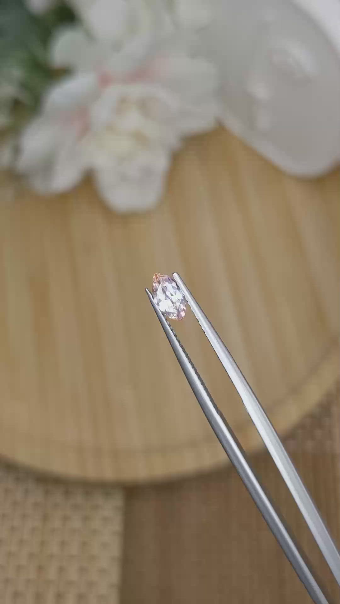 0.56 Ct. Padparadscha Sapphire from Ceylon (Sri Lanka) Size Video