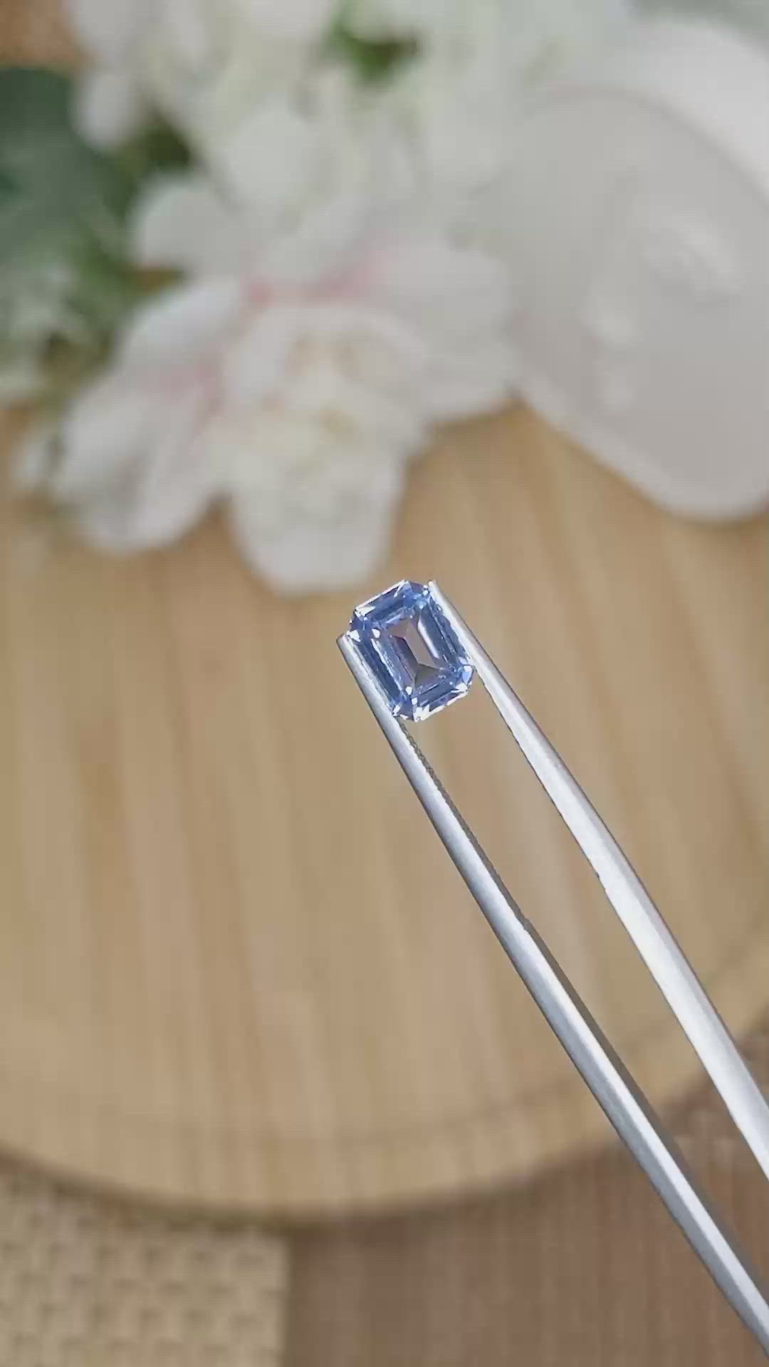 1.55 Ct. Blue Sapphire from Ceylon (Sri Lanka) Size Video