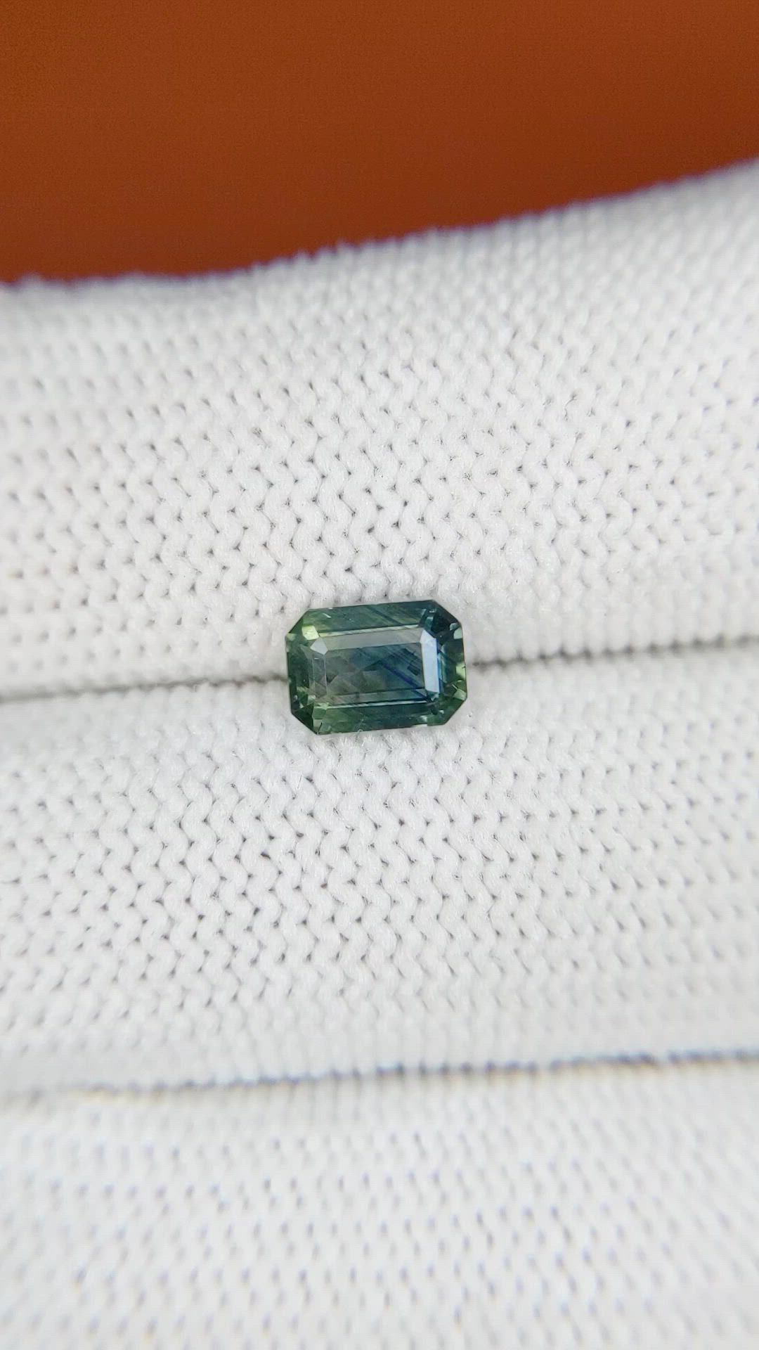 1.24 Ct. Bluish Green Sapphire from Madagascar Size Video