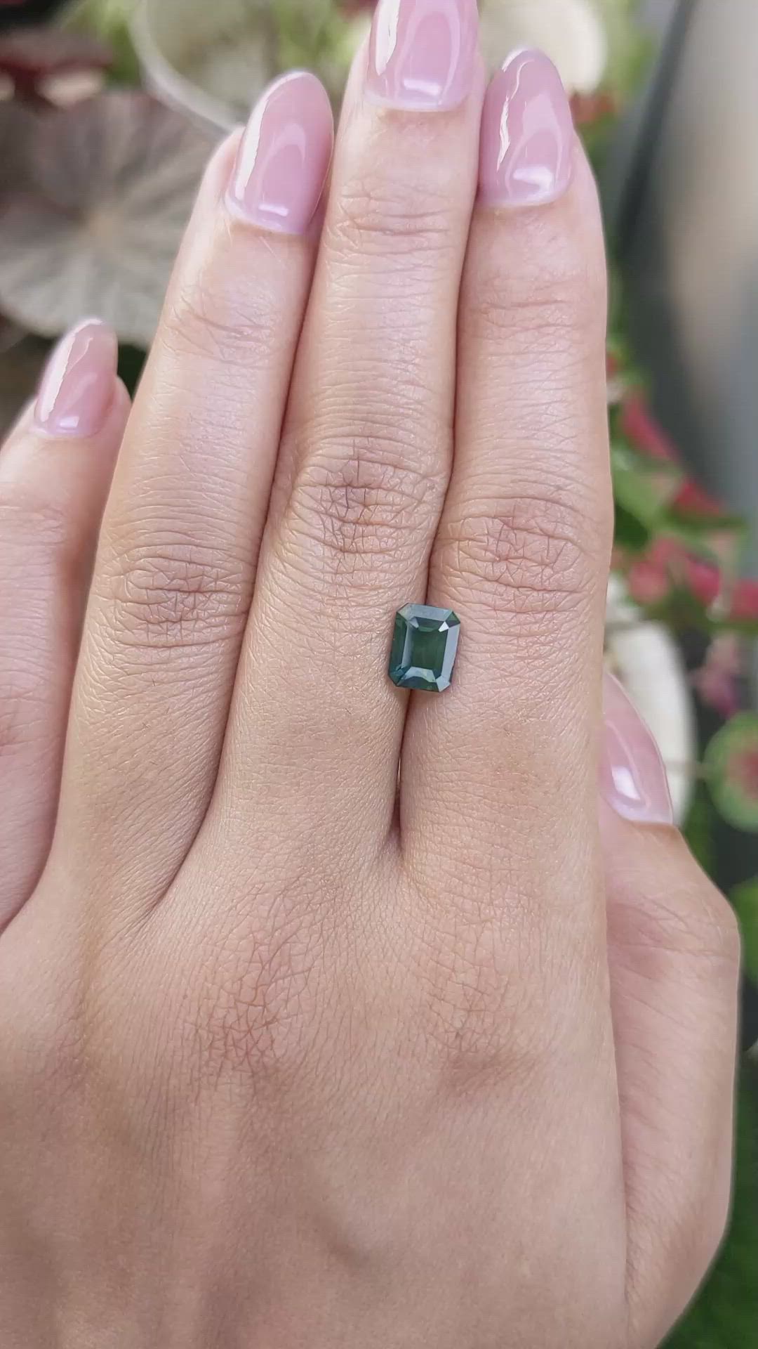 2.07 Ct. Bluish Green Sapphire from Madagascar Size Video
