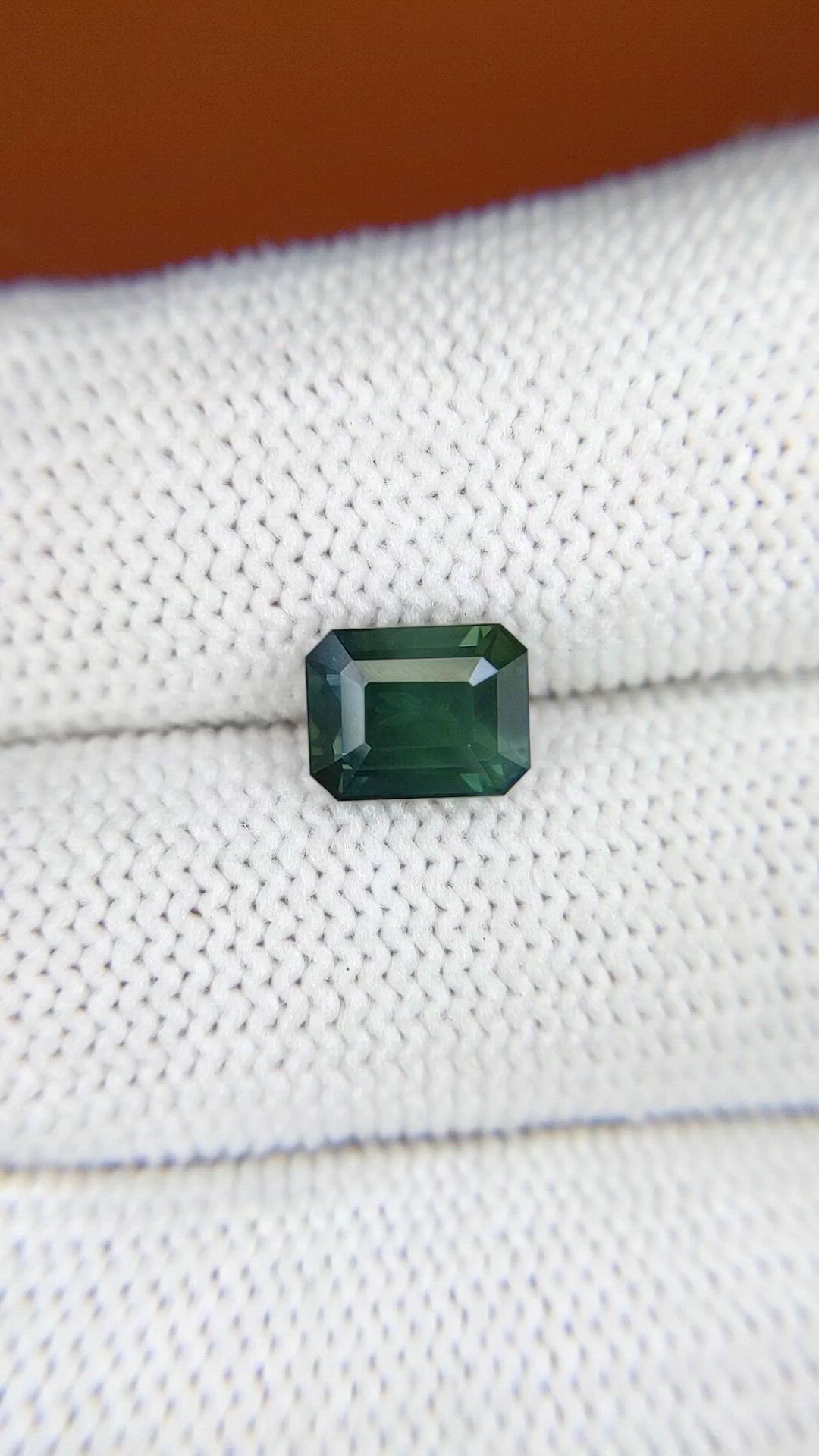 2.07 Ct. Bluish Green Sapphire from Madagascar Size Video