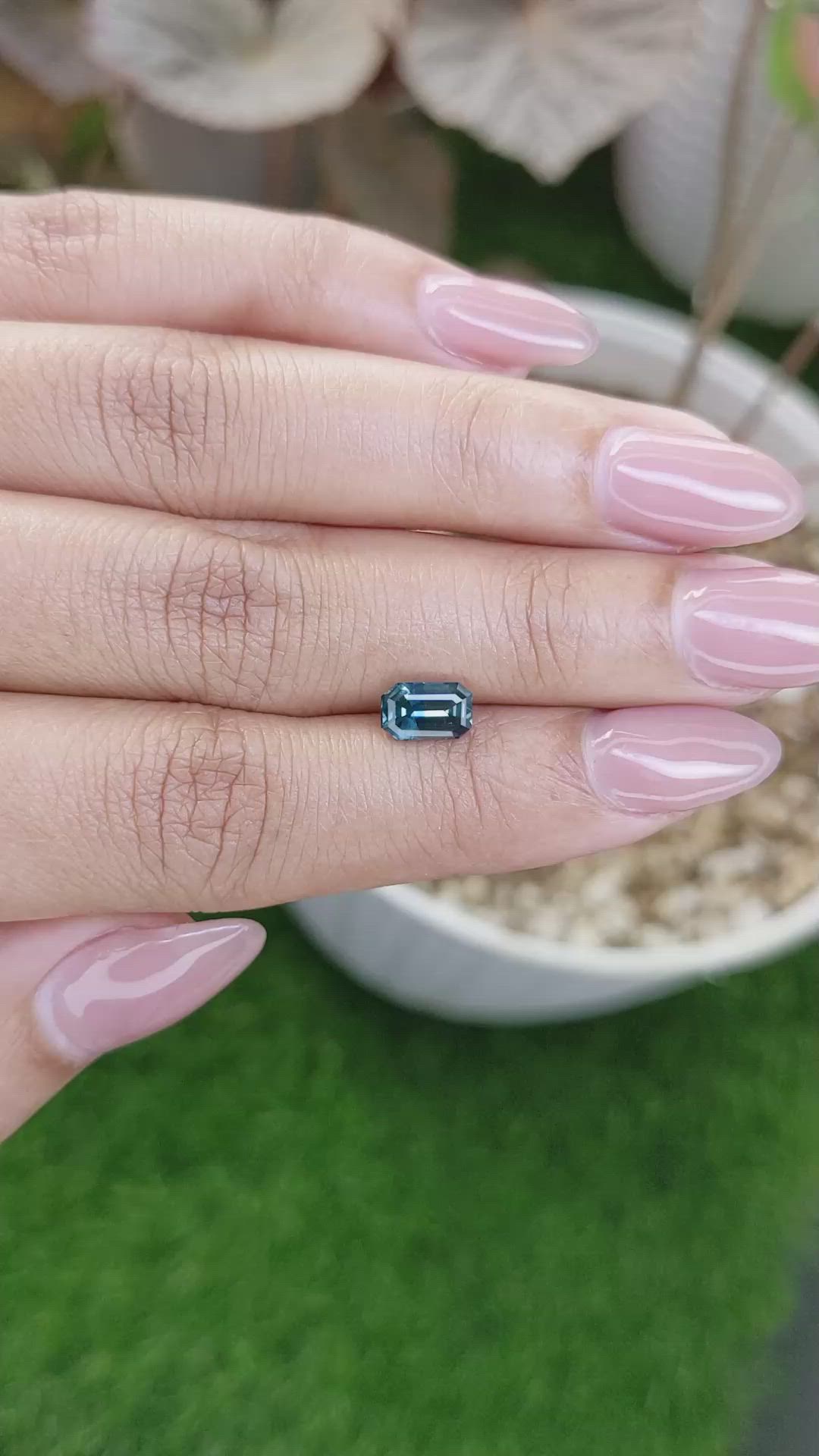 1.32 Ct. Greenish Blue Sapphire from Madagascar Size Video