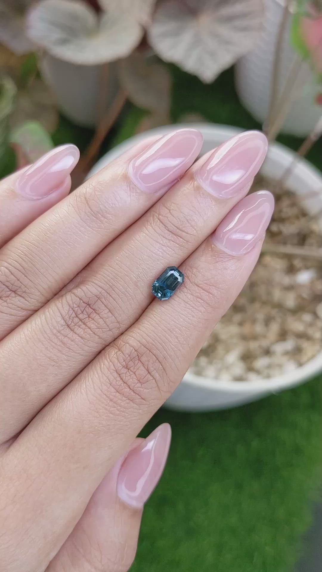 1.32 Ct. Greenish Blue Sapphire from Madagascar Size Video