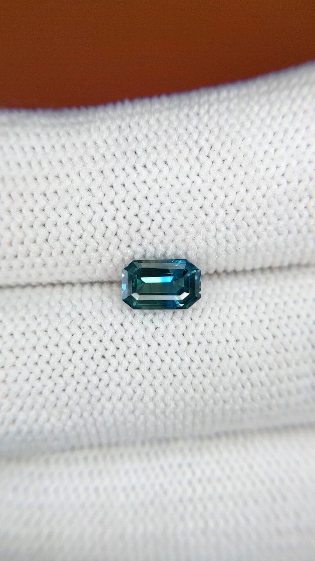 1.32 Ct. Greenish Blue Sapphire from Madagascar Size Video