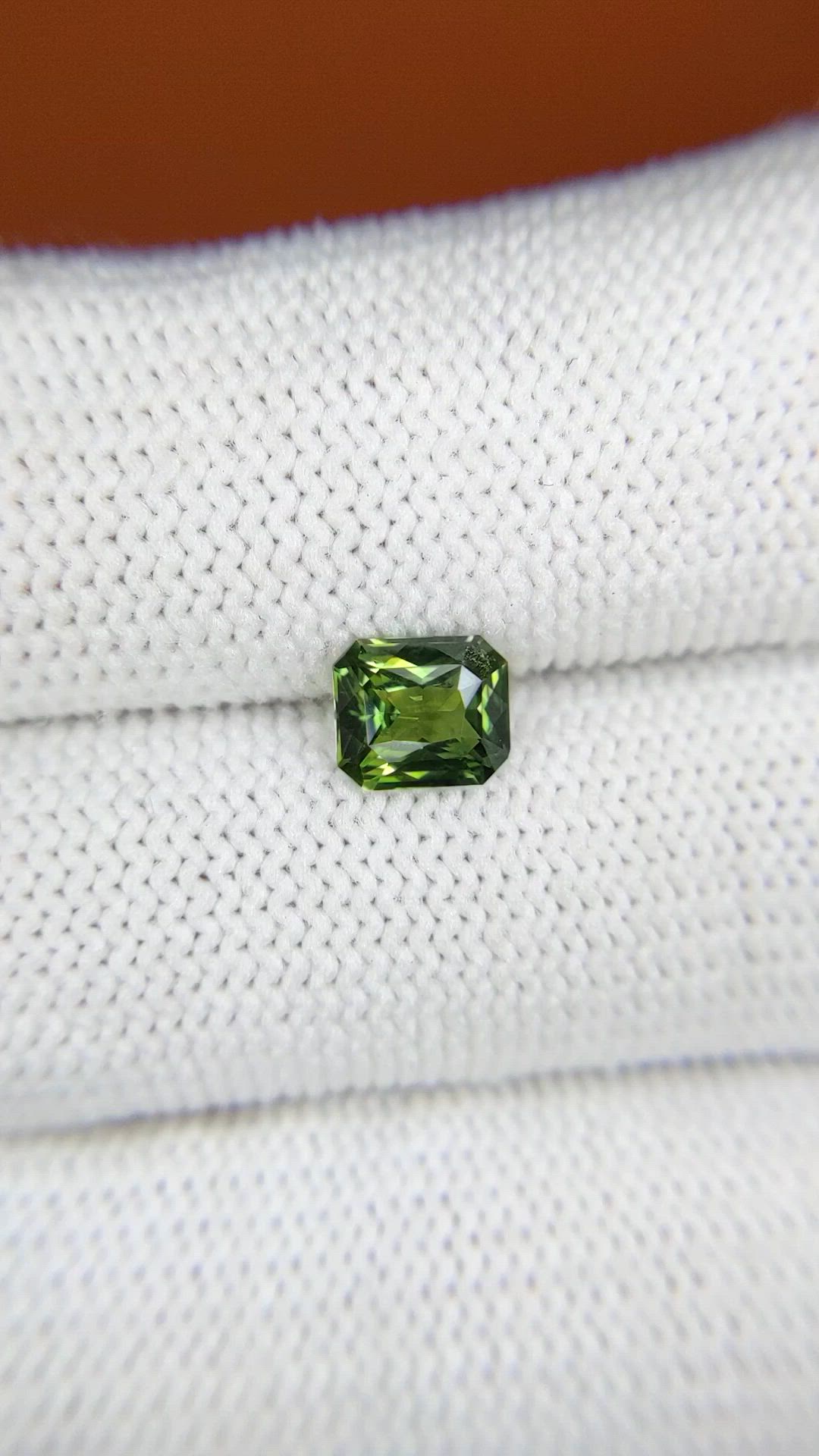 1.08 Ct. Yellowish Green Sapphire from Madagascar Size Video