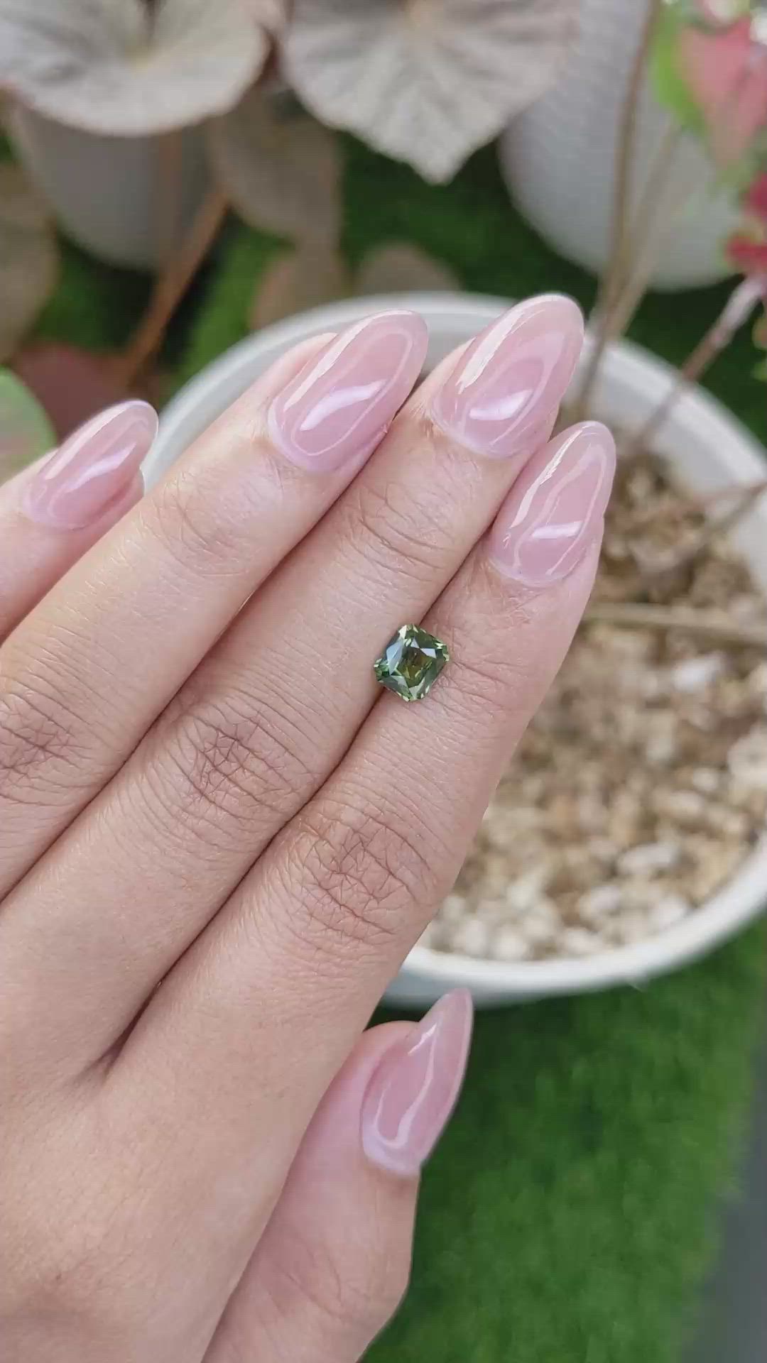 1.08 Ct. Yellowish Green Sapphire from Madagascar Size Video