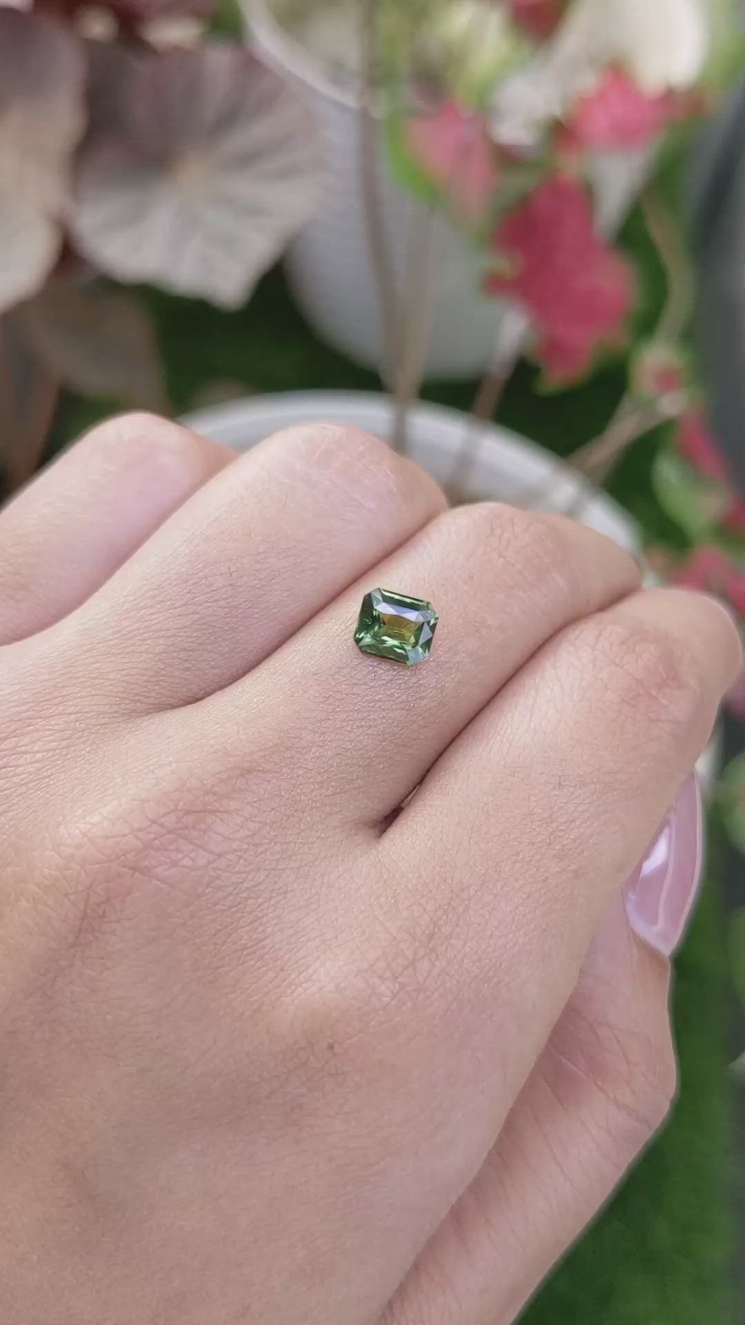 1.08 Ct. Yellowish Green Sapphire from Madagascar Size Video