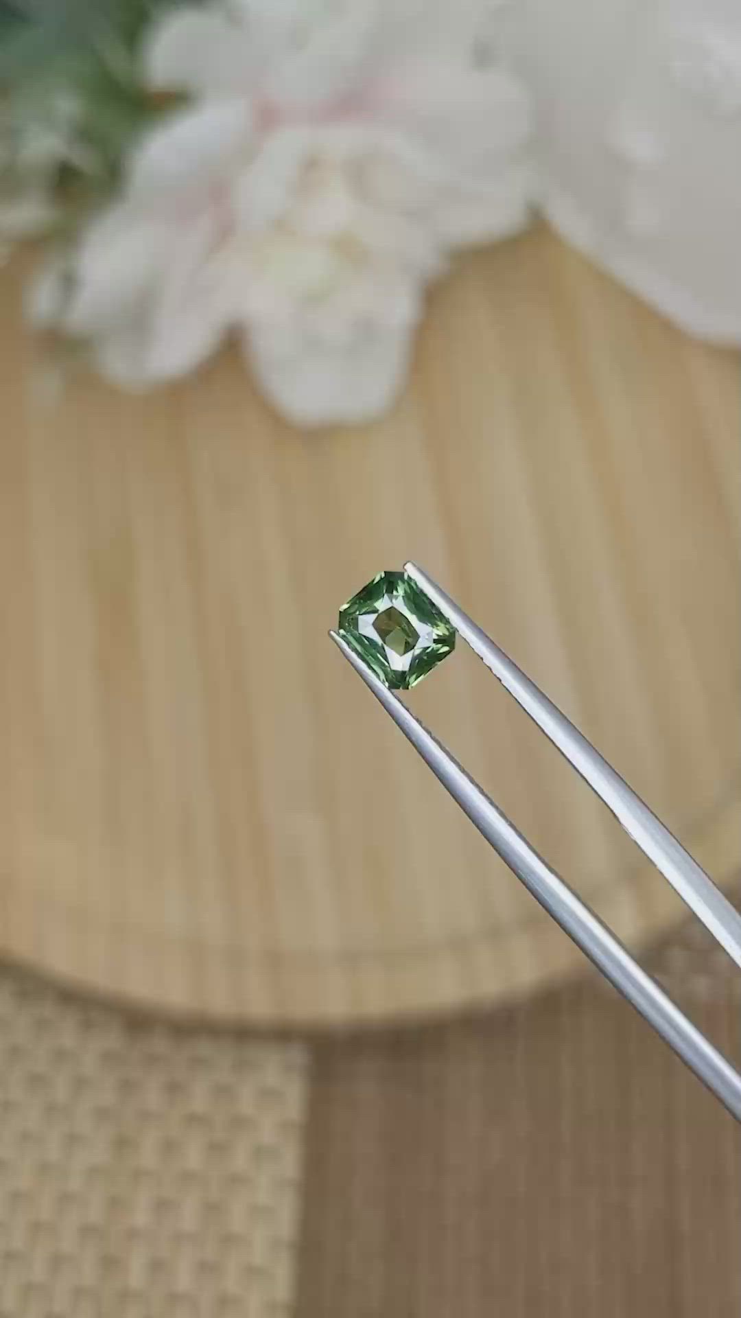1.08 Ct. Yellowish Green Sapphire from Madagascar Size Video