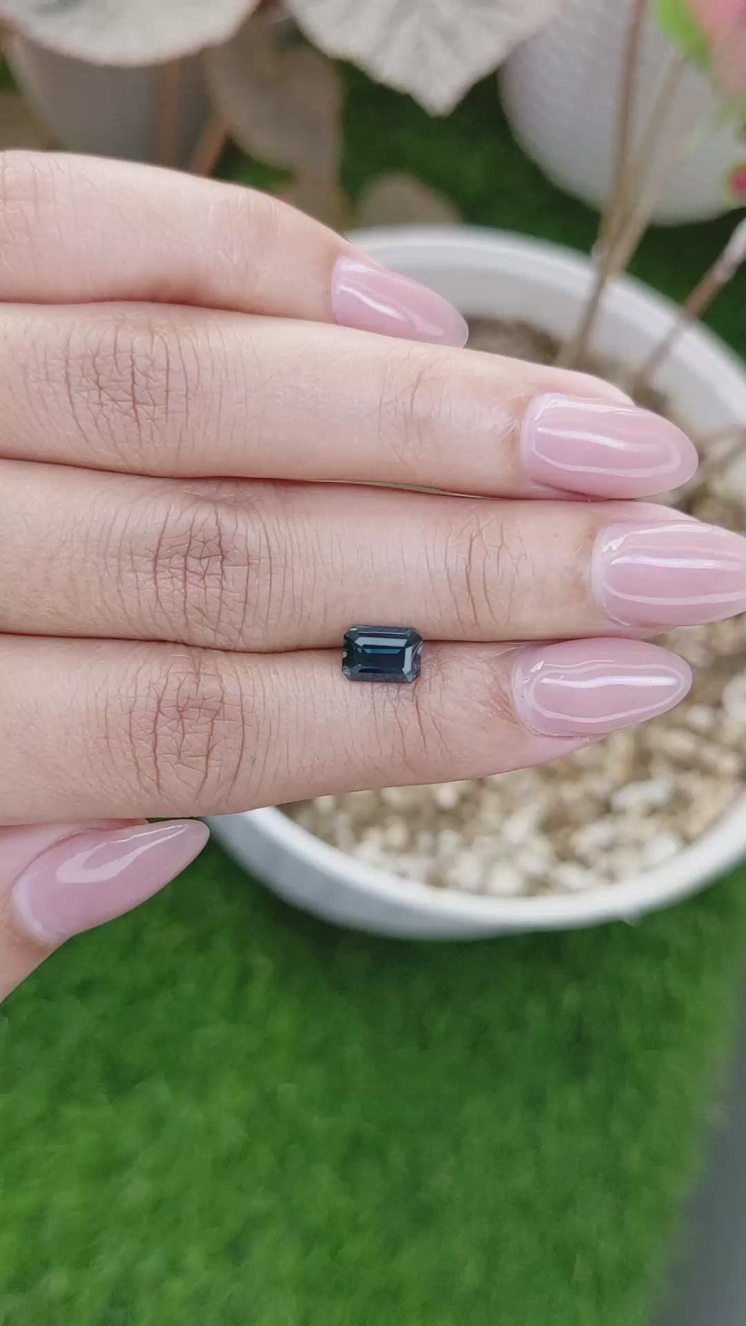 1.30 Ct. Greenish Blue Sapphire from Madagascar Size Video