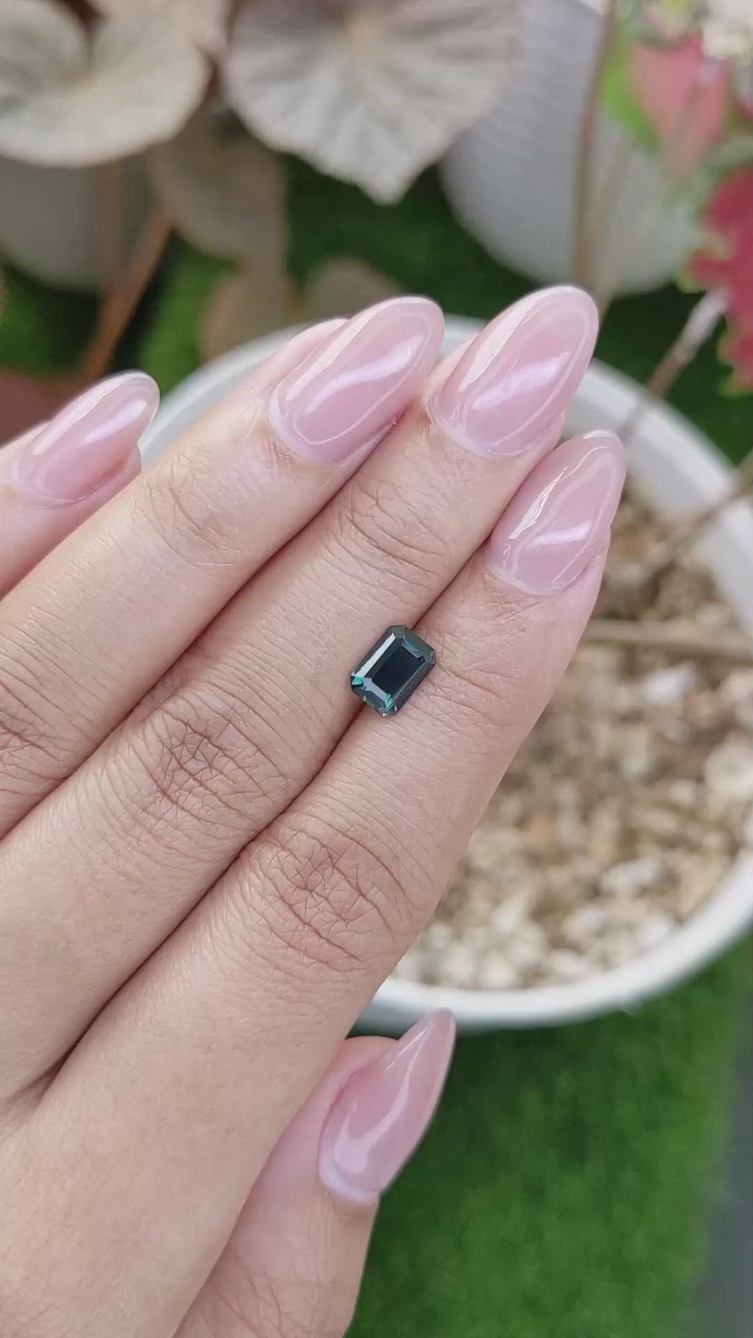 1.30 Ct. Greenish Blue Sapphire from Madagascar Size Video