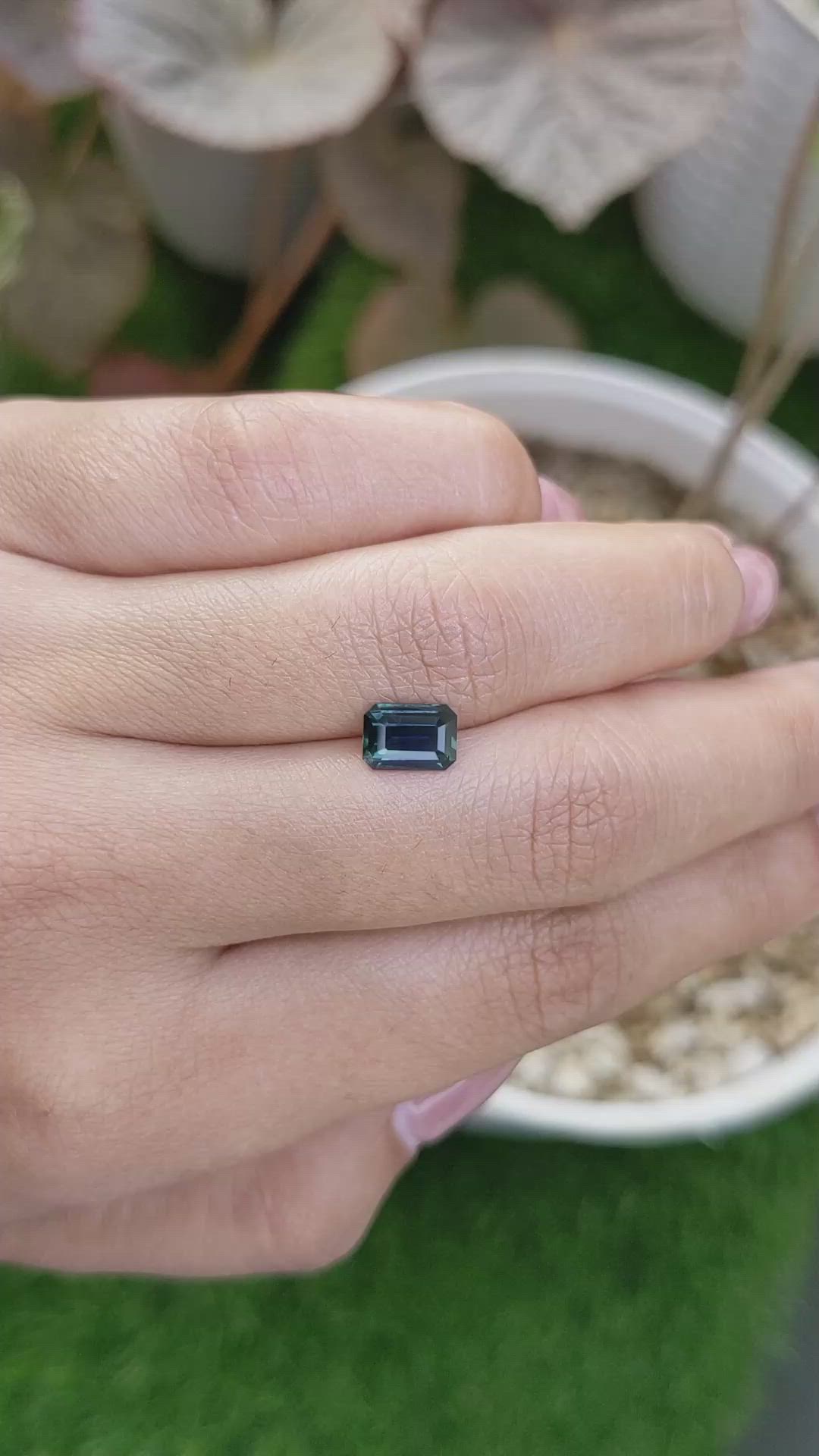 1.30 Ct. Greenish Blue Sapphire from Madagascar Size Video