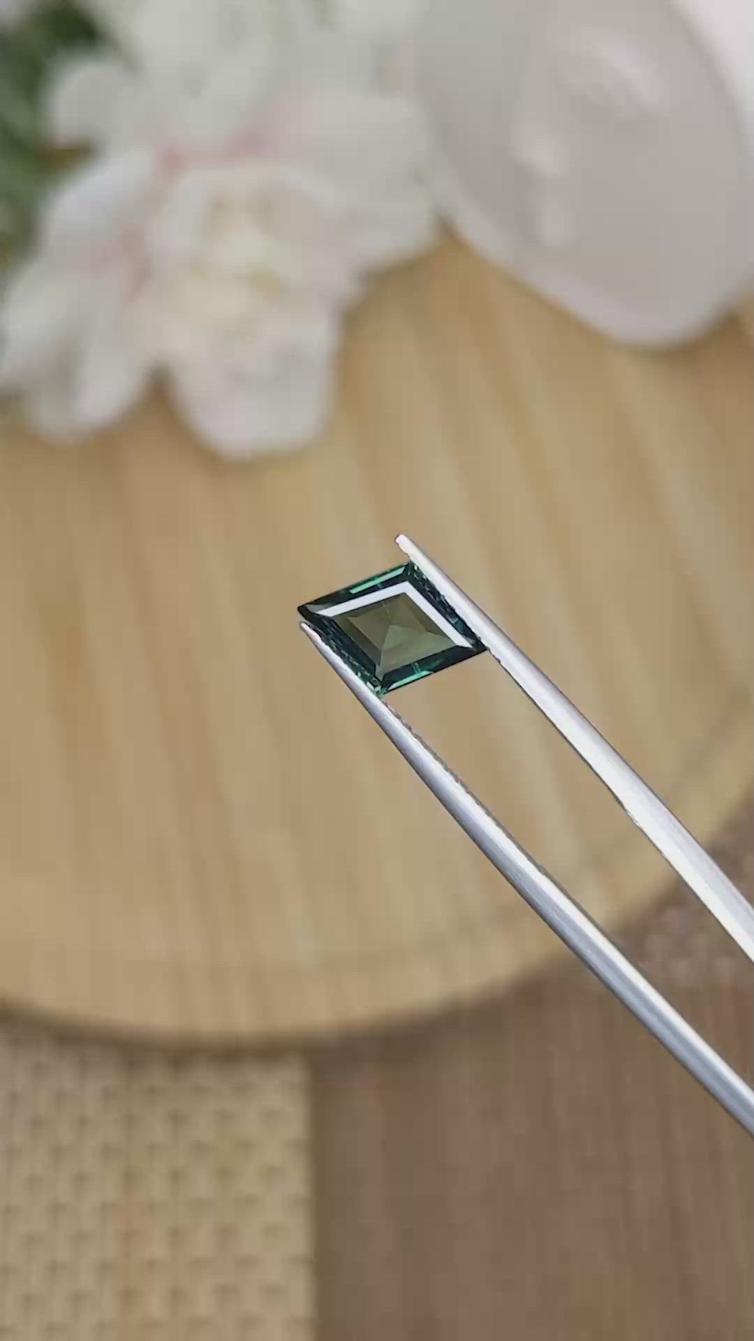 1.51 Ct. Bluish Green Sapphire from Madagascar Size Video