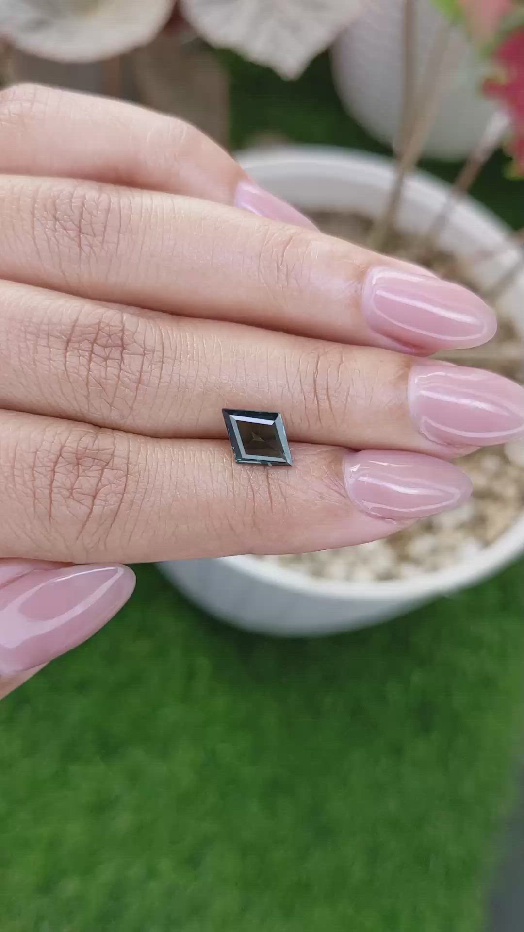 1.51 Ct. Bluish Green Sapphire from Madagascar Size Video