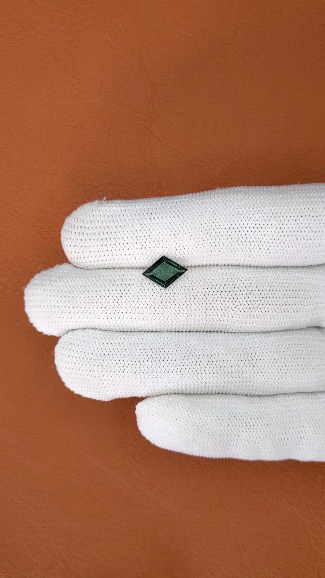 1.51 Ct. Bluish Green Sapphire from Madagascar Size Video