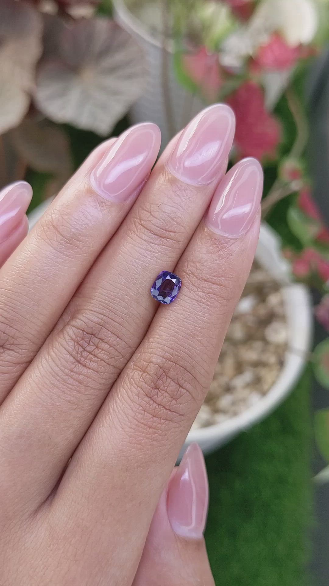 0.84 Ct. Bluish Purple Sapphire from Ceylon (Sri Lanka) Size Video